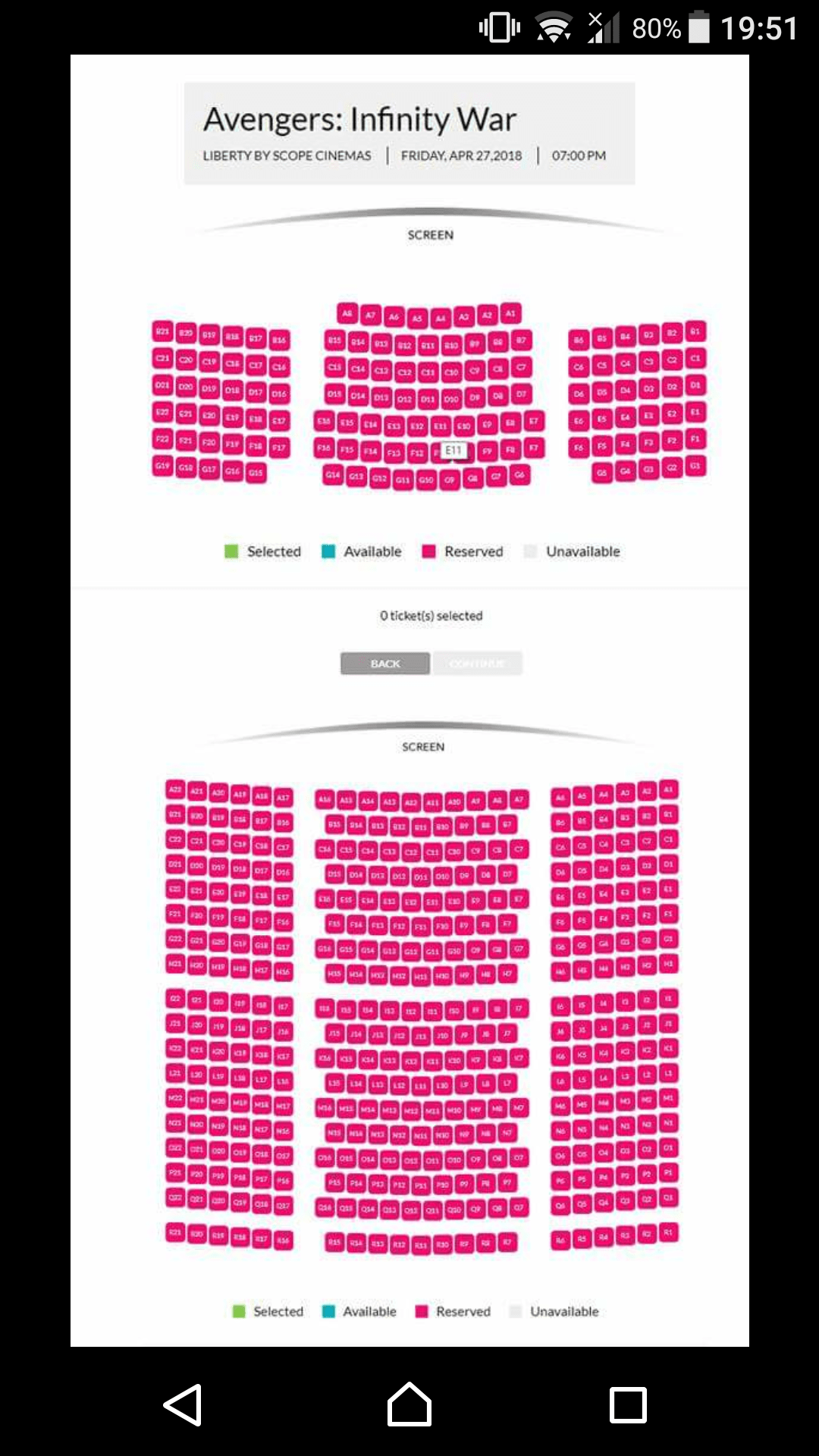 Our Cinema is fully booked on the 27th for IW. And the advanced booking