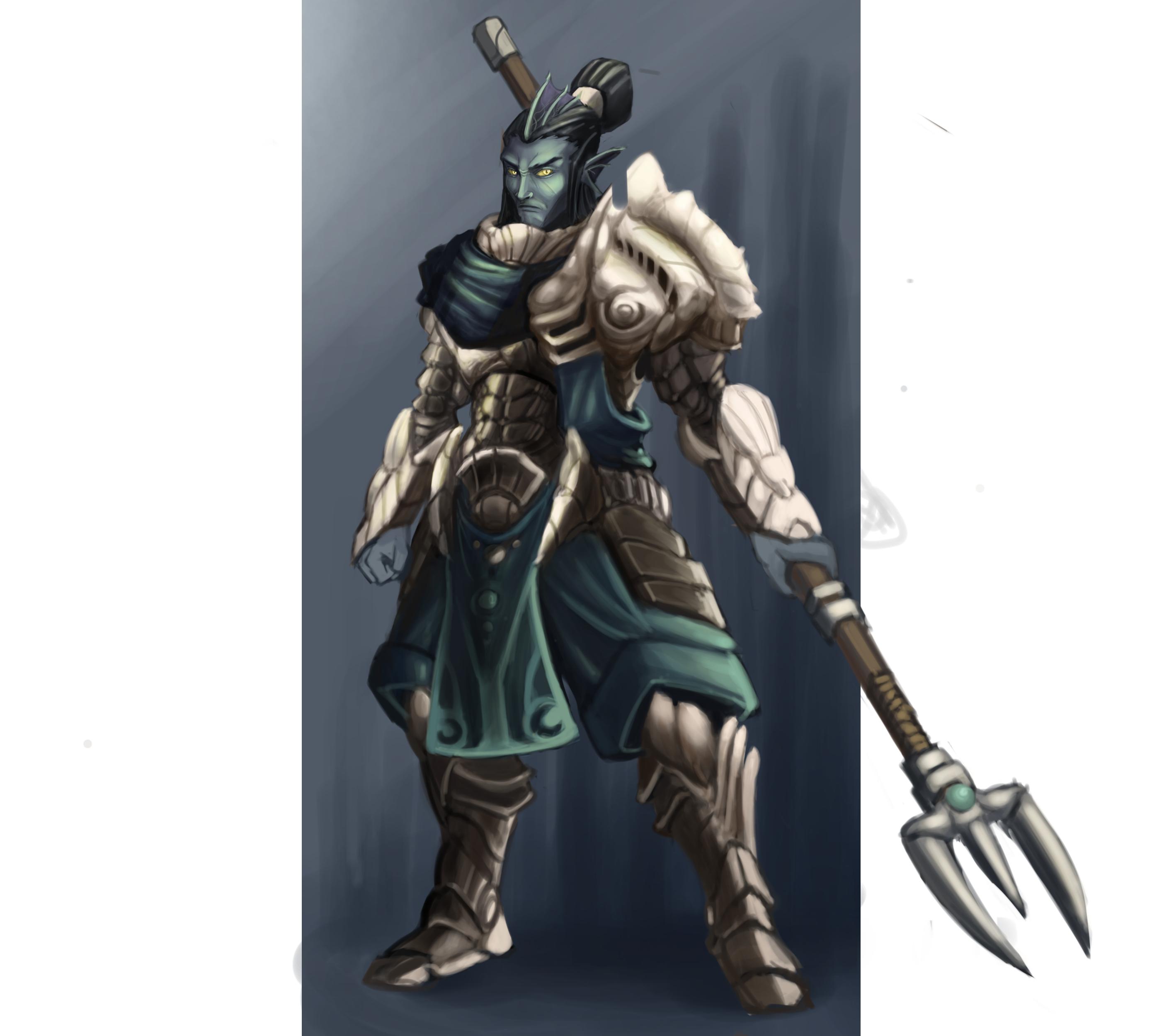 [Art] Kairos the Triton Oathbreaker DnD