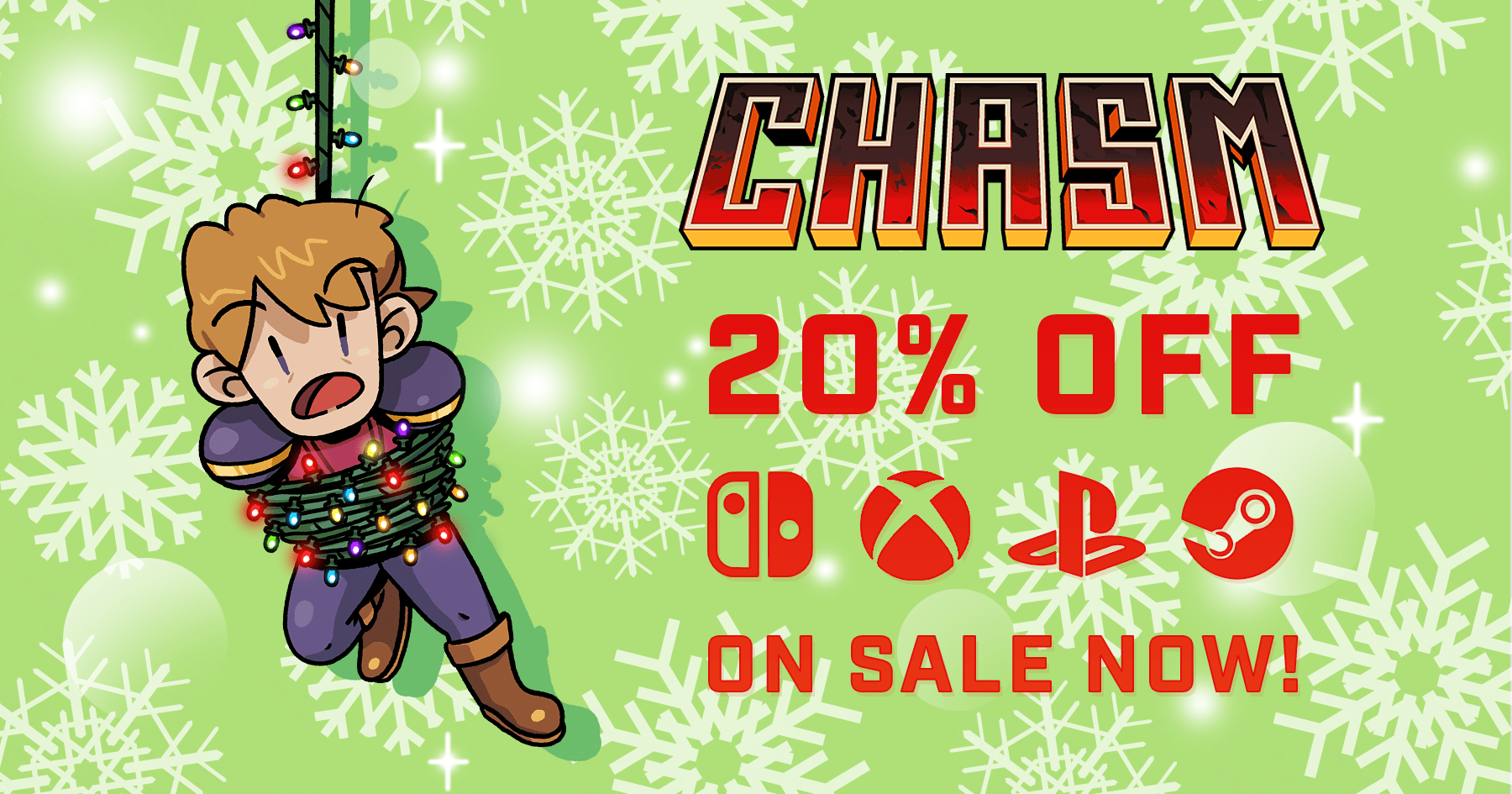 Happy Holidays! Chasm is 20 off on Nintendo Switch, Xbox One, PS4/Vita