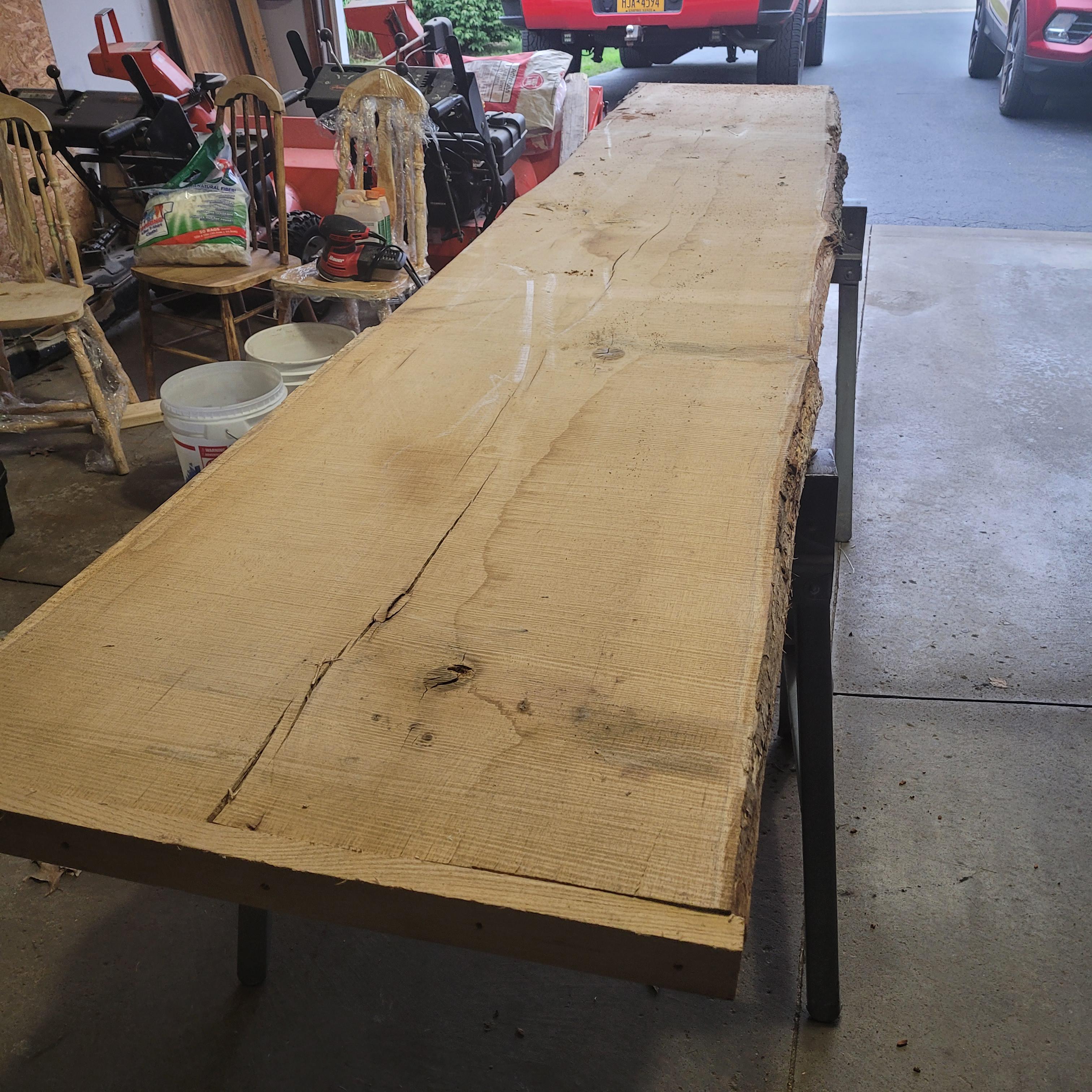 white oak outdoor live edge bar top r/woodworking