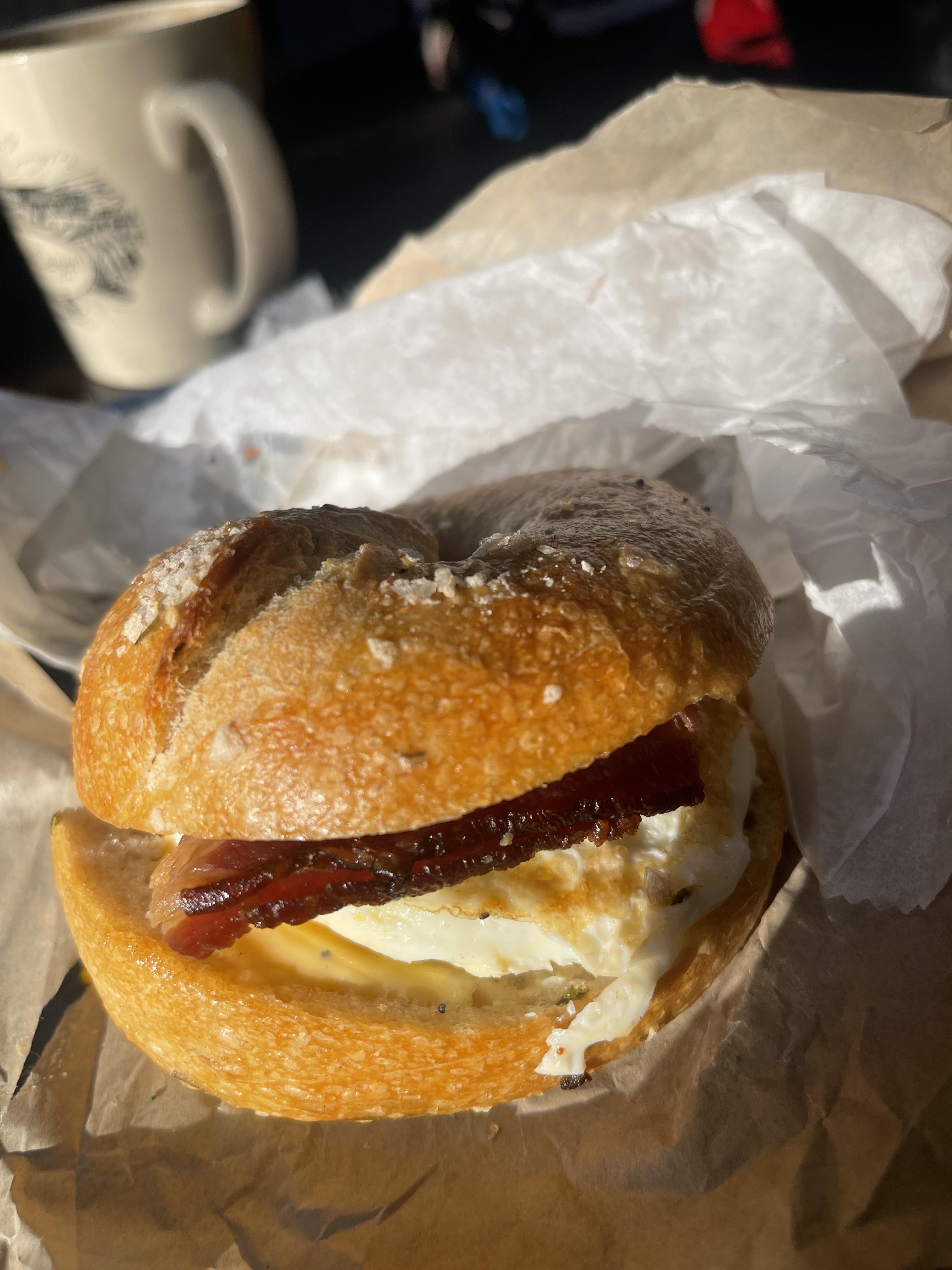 Breakfast sandwich side door bagel Indianapolis Indiana r/BreakfastFood