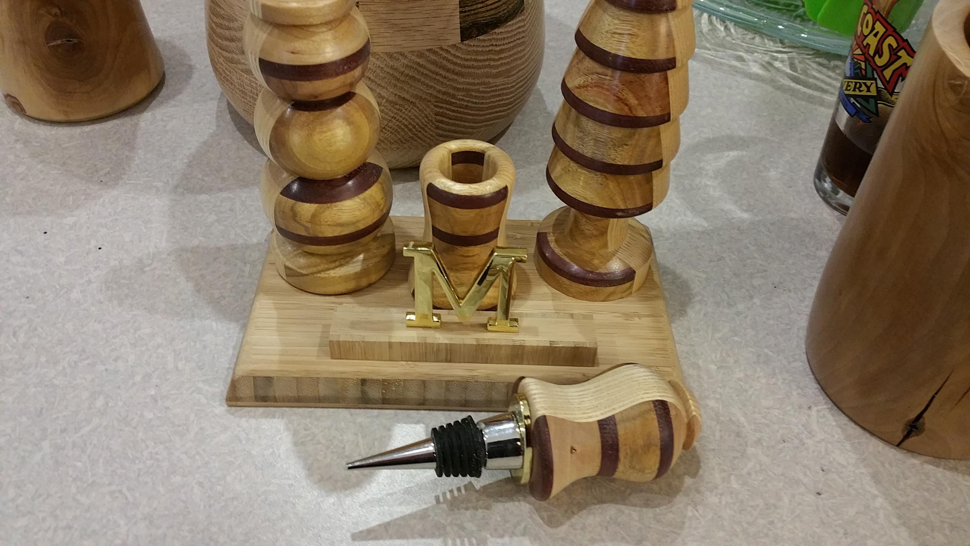 Personalized wine bottle stopper set Cheers! r/turning