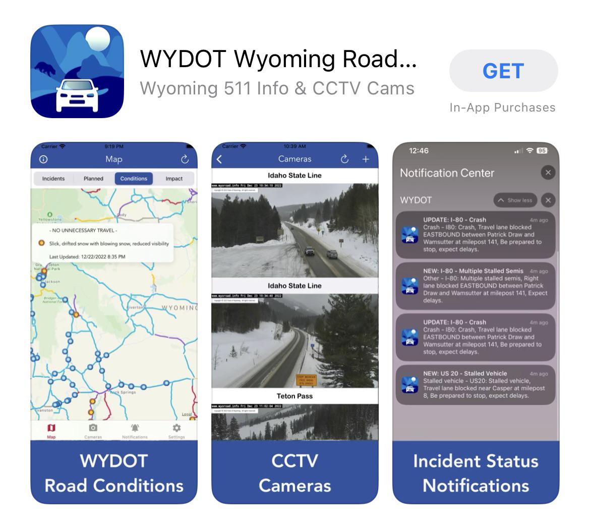 I just released a Wyoming Road Conditions iOS app (WYDOT traffic