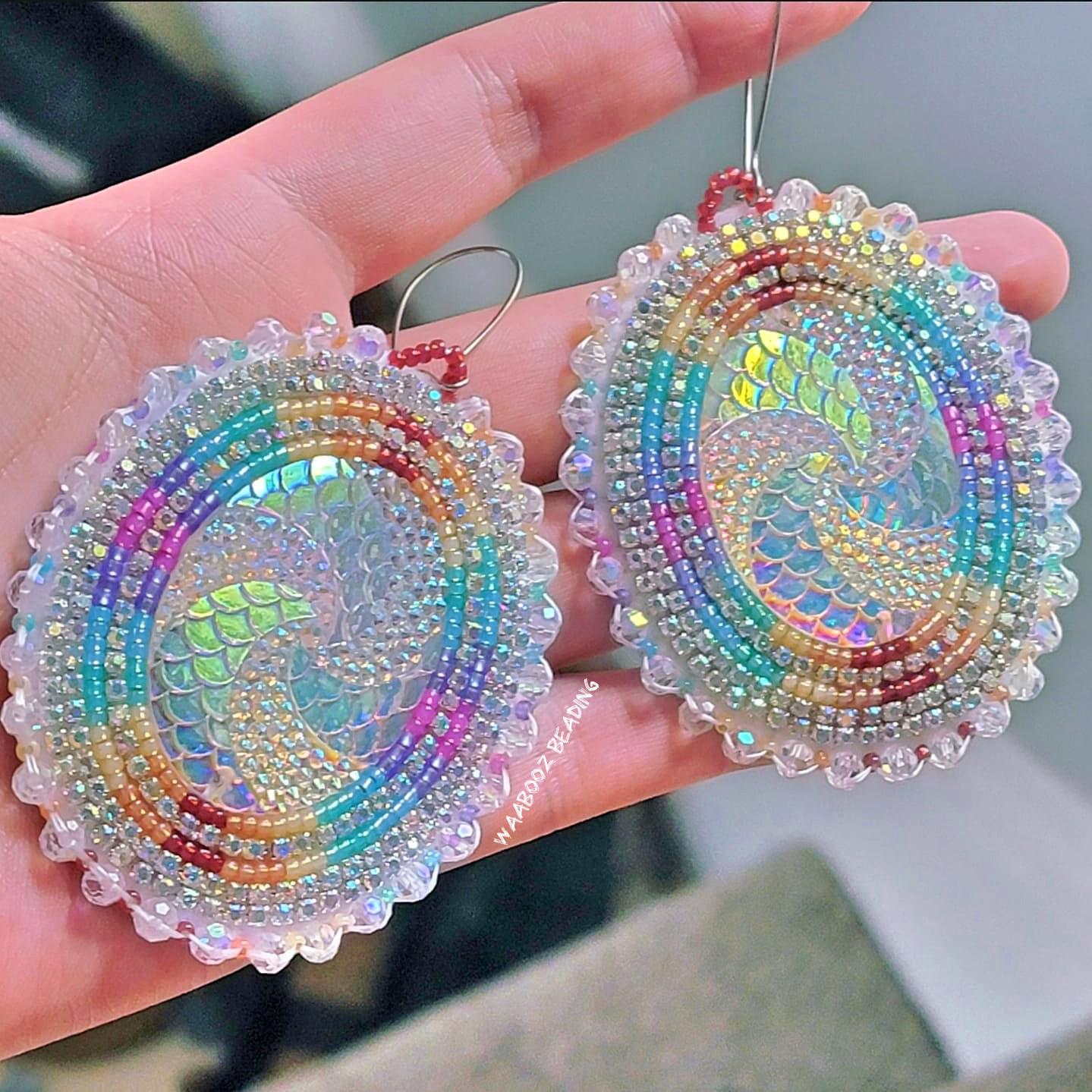 HUGE beaded bling earrings! r/Beading