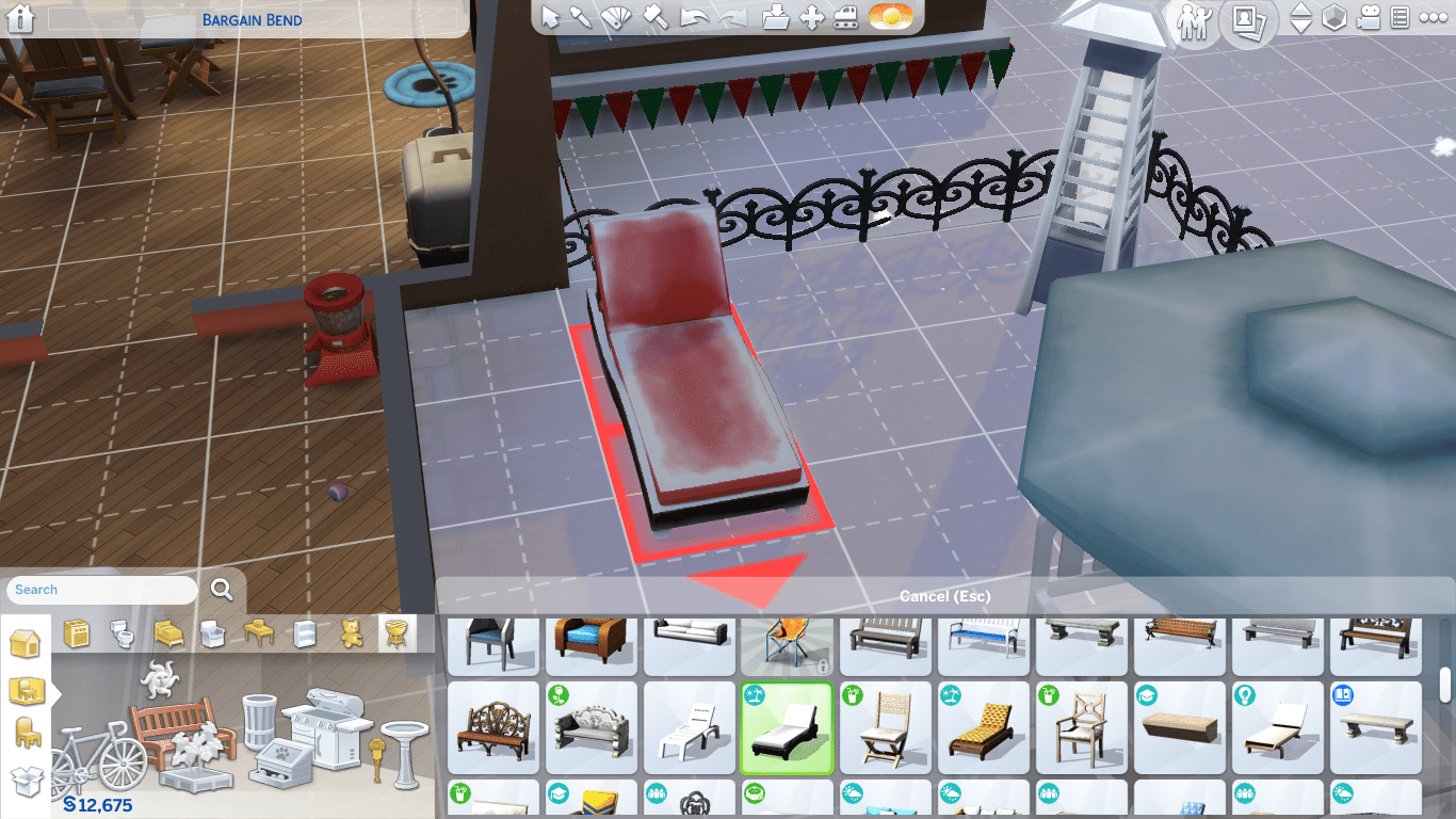 When you overlap 2 lounge chairs in the sims 4 it looks like a murder
