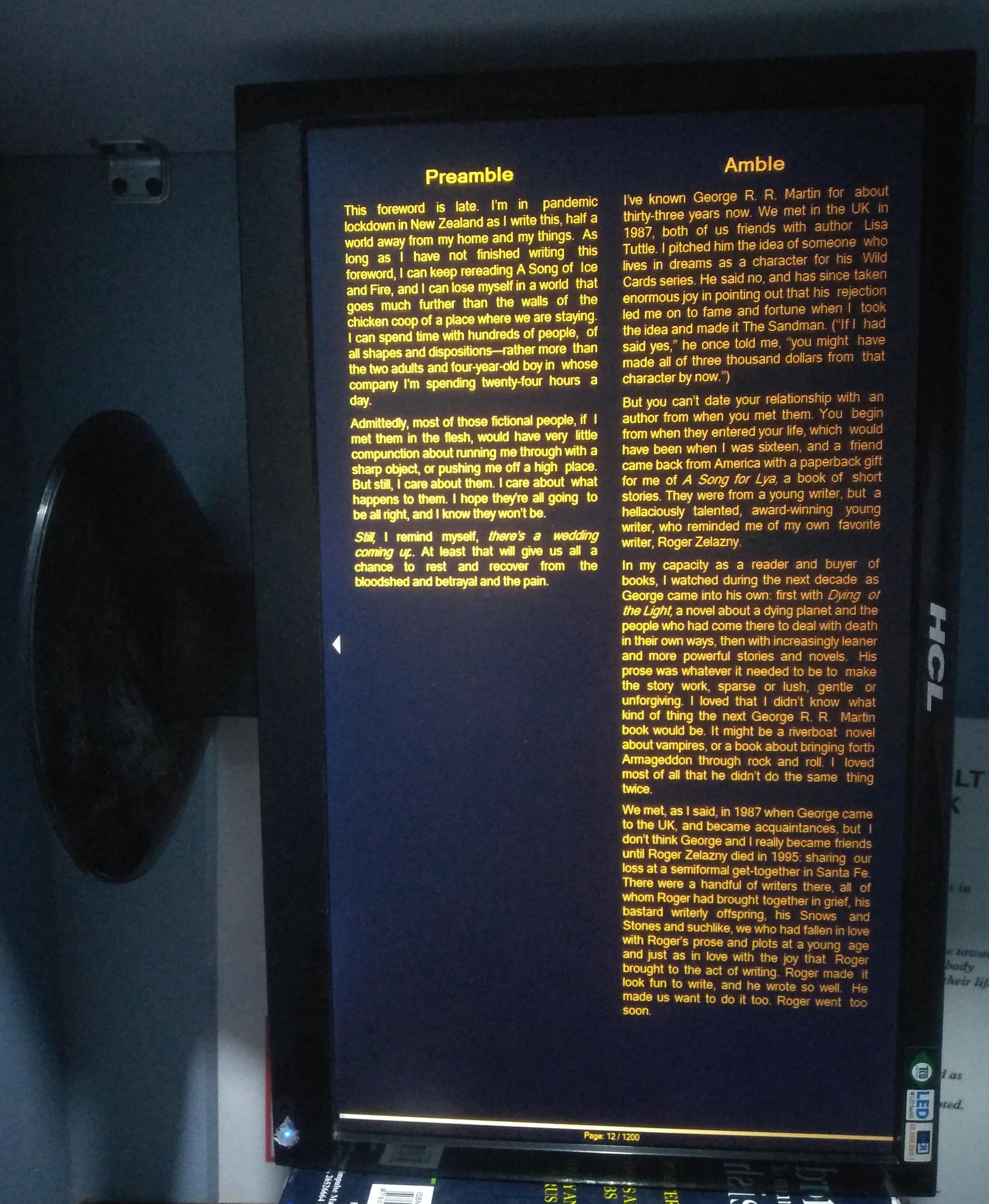 Does anyone know whether putting my monitor on it's side for prolonged