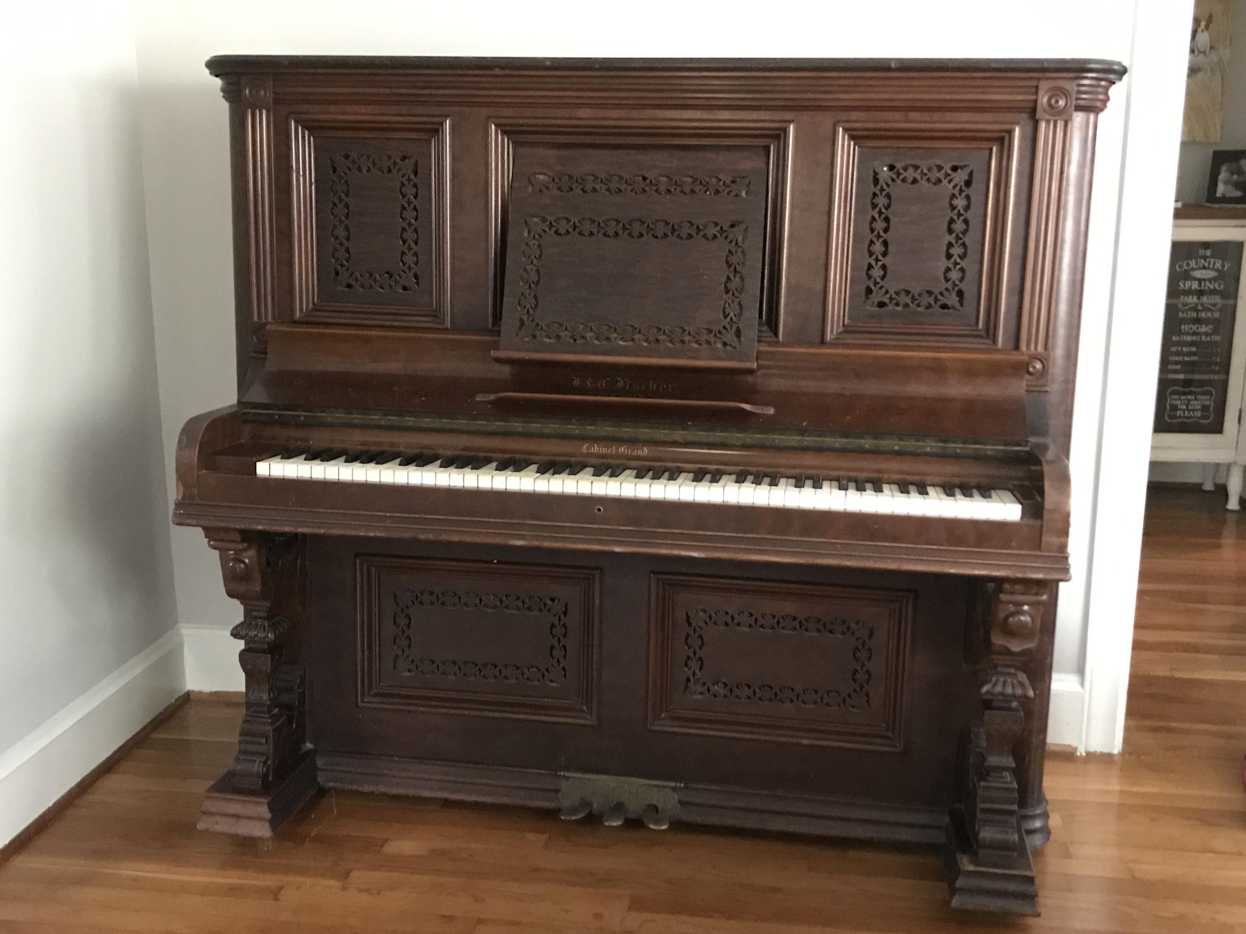 Vintage 1800's J&C Fischer Upright Piano For Sale In Simi, 51 OFF