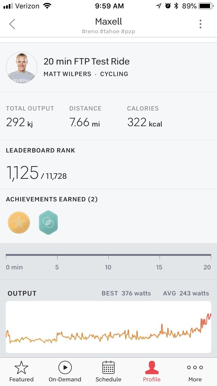 New FTP! 194 > 231 Cycling for 2.5 months is paying dividends! r