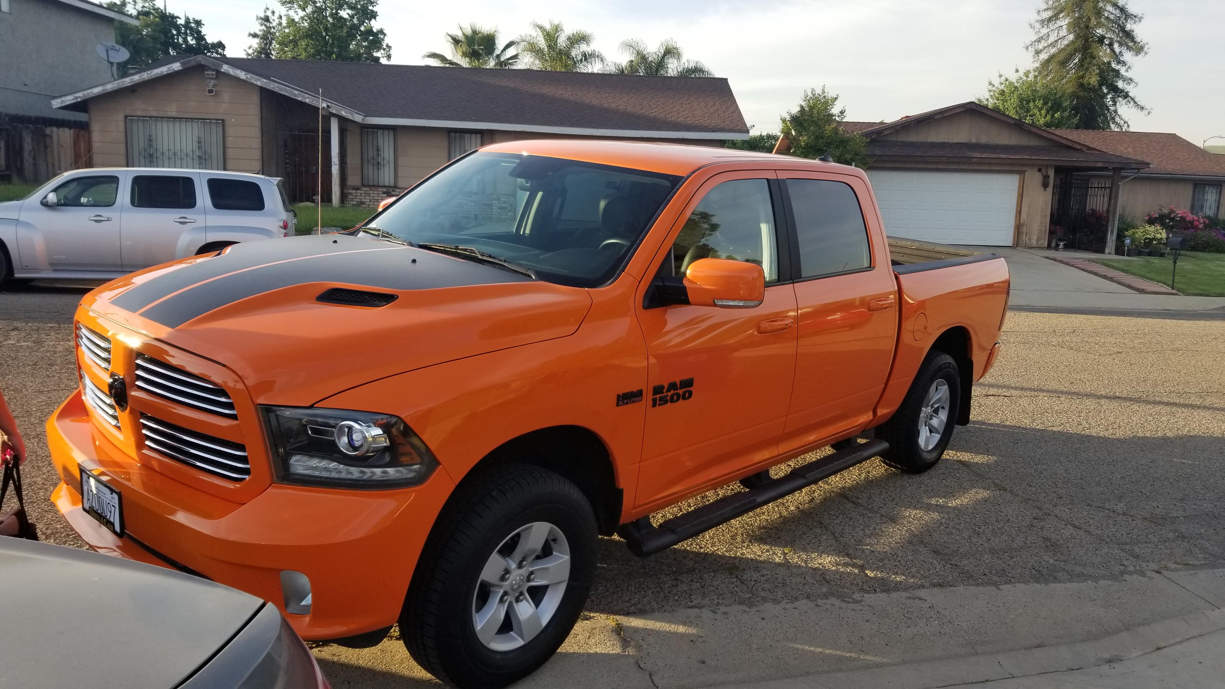 My new to me 2017 1500 sport with that lovely ignition orange! r/DodgeRam