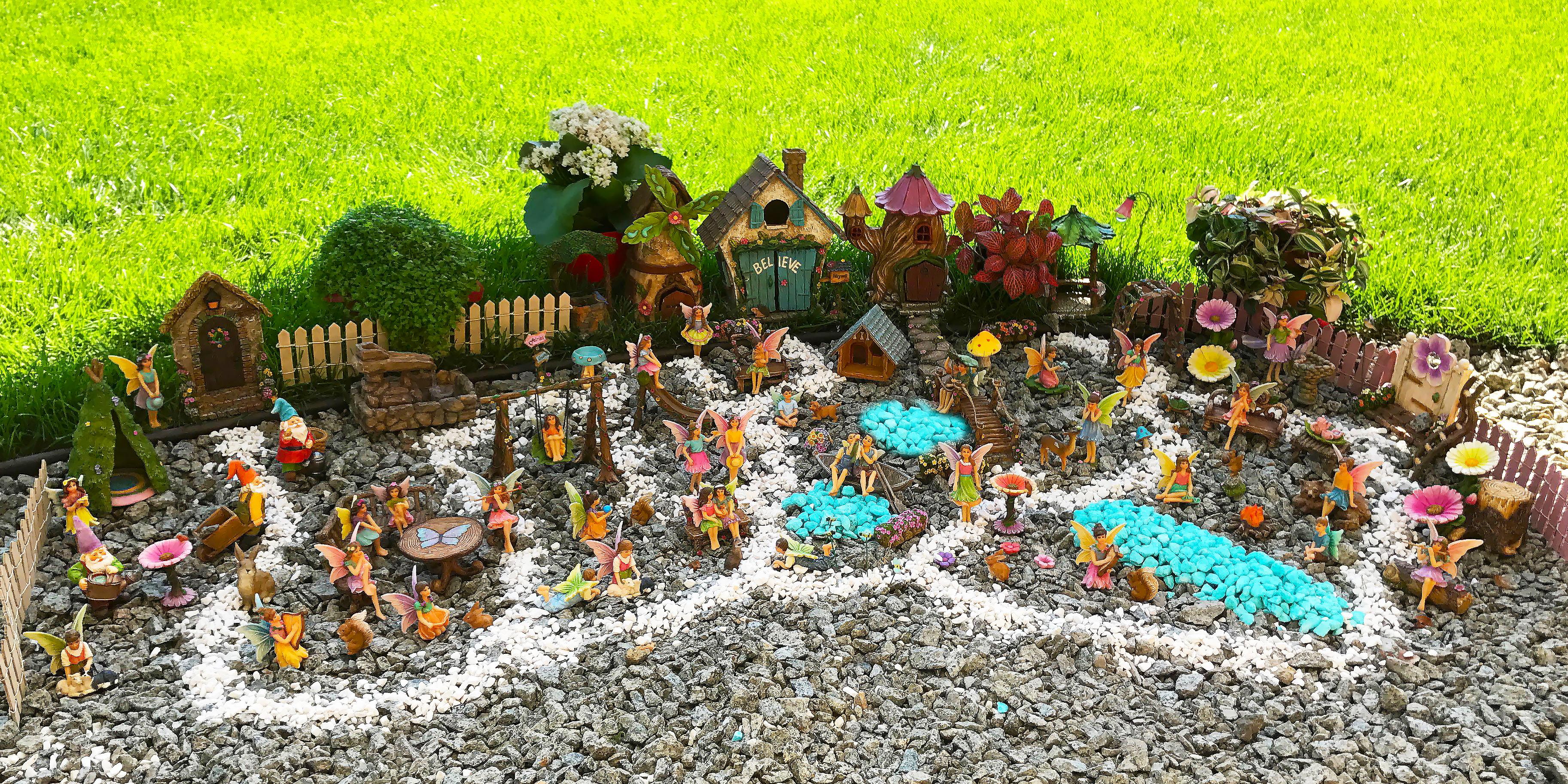 I built a Fairy Garden village in my garden! r/gardening