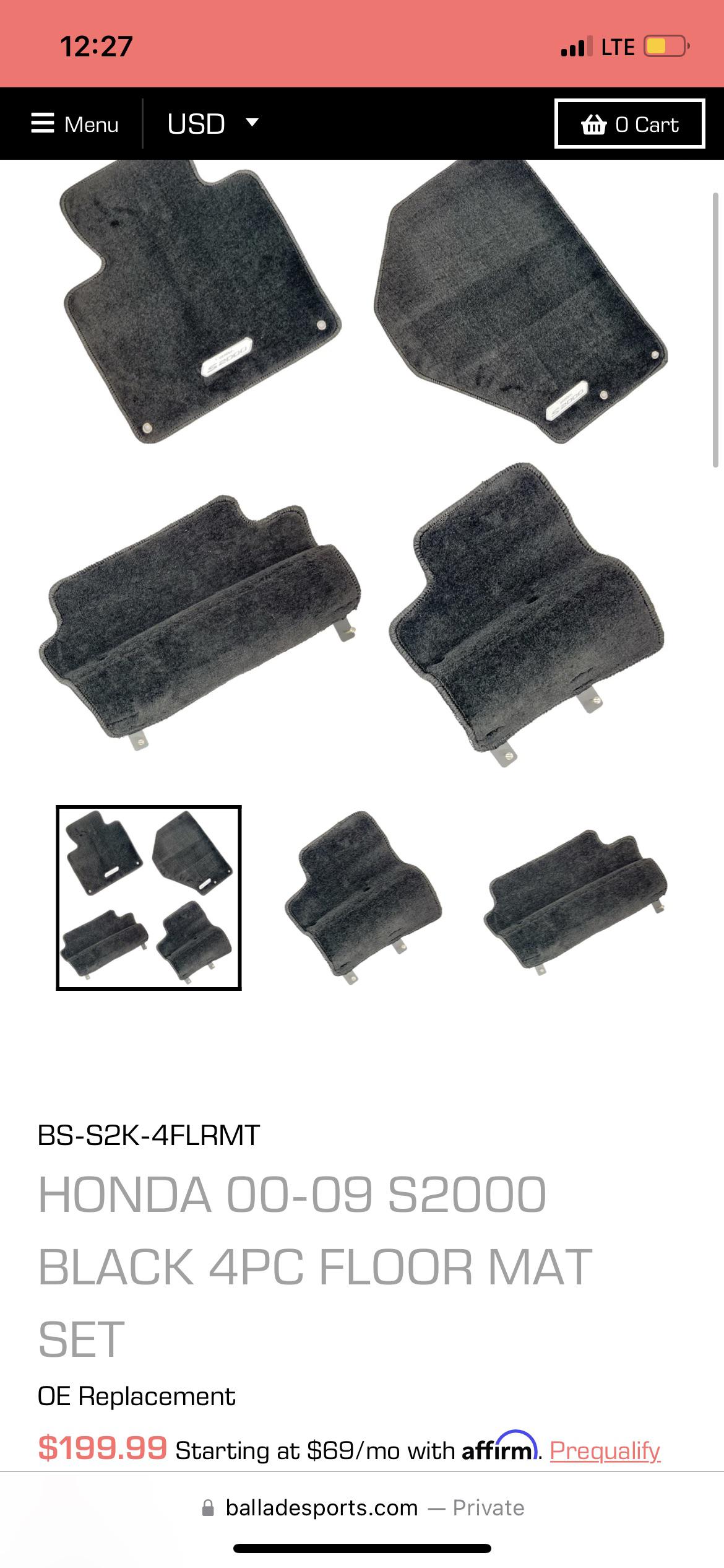 Anyone try these Ballade Sports Honda Access Floor Mat Replacements? If