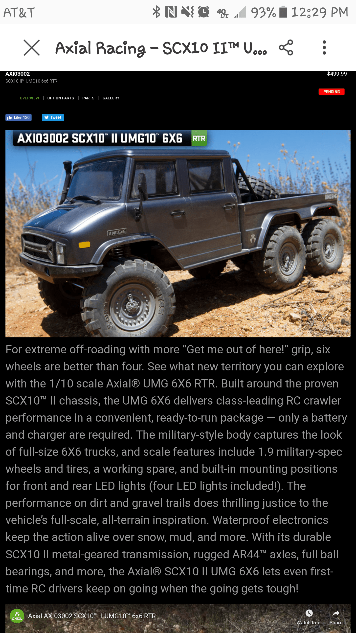 Prototype Axial 6x6. Video in comments. Anyone else planning to lighten