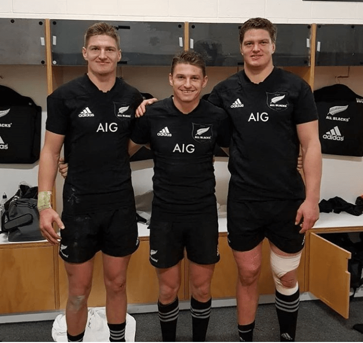 Three Brothers playing for the All Blacks(NZ rugby team). The middle