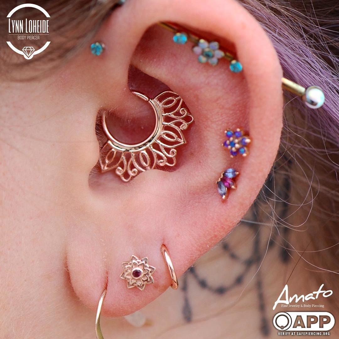 Healed daith upgraded to some bvla by Lynn at Amato r/piercing