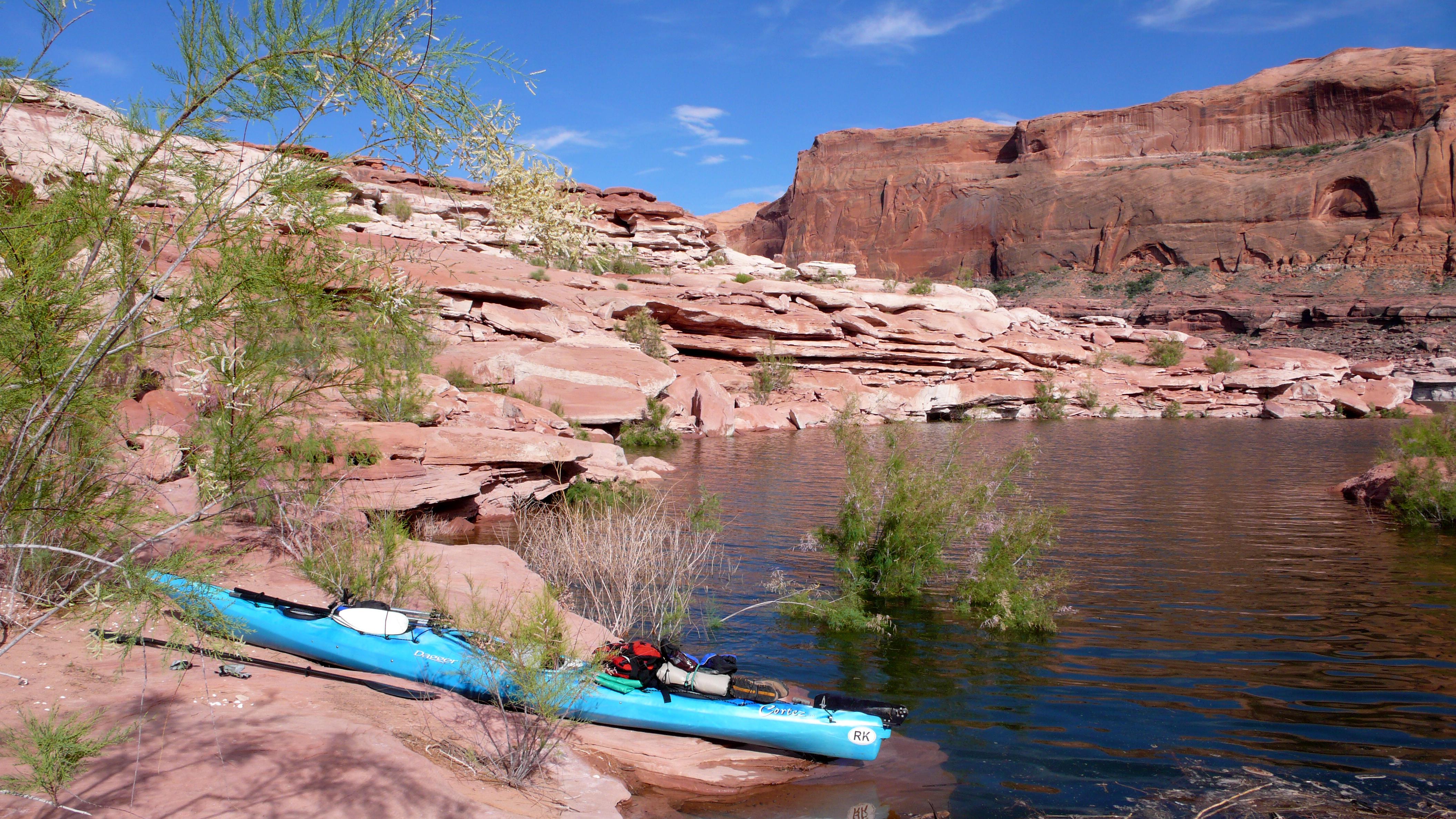 Kayak camping on Lake Powell. My 2nd night campsite Kayaking