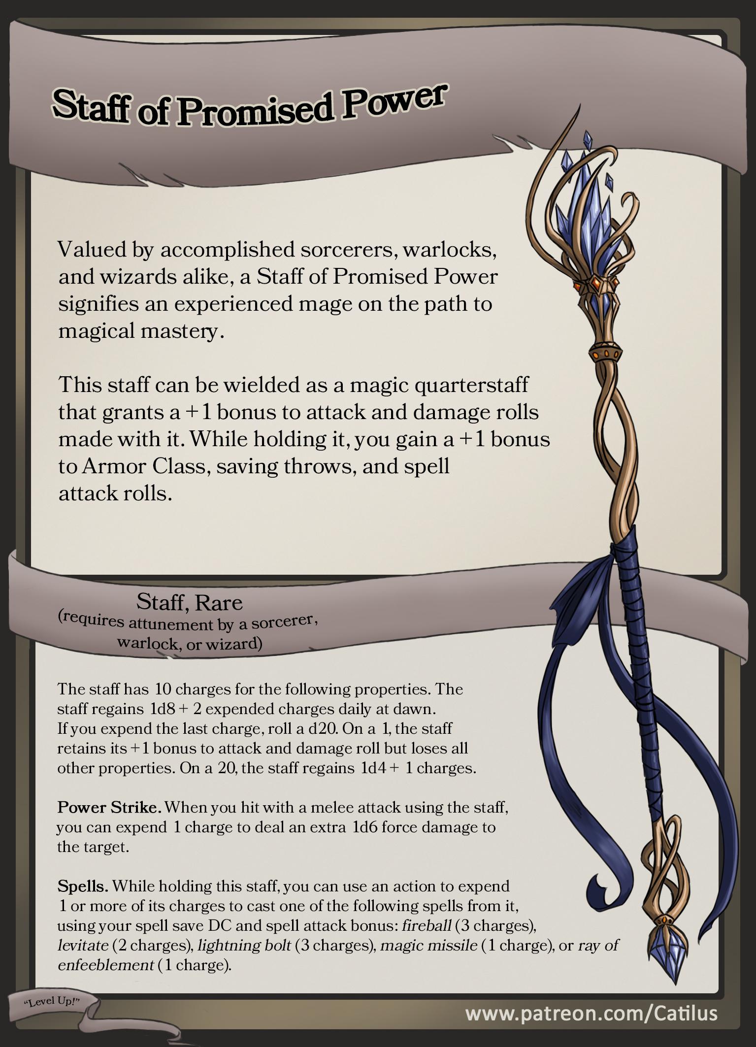 [OC] [HOMEBREW] Staff of Promised Power by Catilus r/DnD