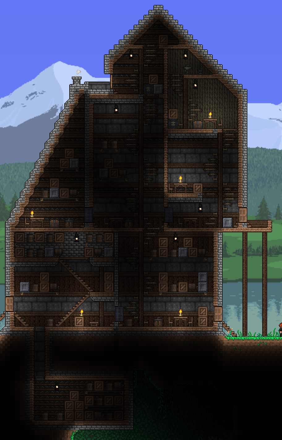 I made a warehouse building r/Terraria