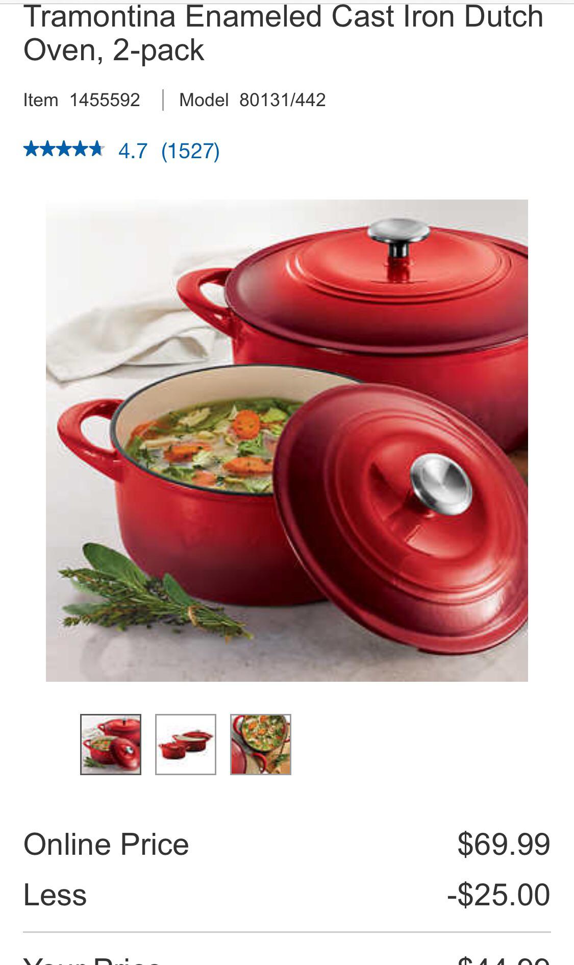 Tramontina Dutch Oven, 2pack, 44.99 r/Costco