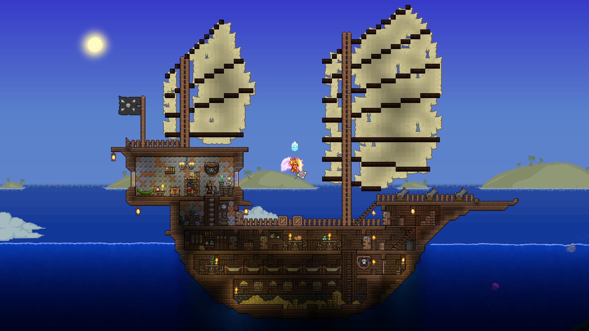 Pirateship built for the Pirate NPC r/Terraria