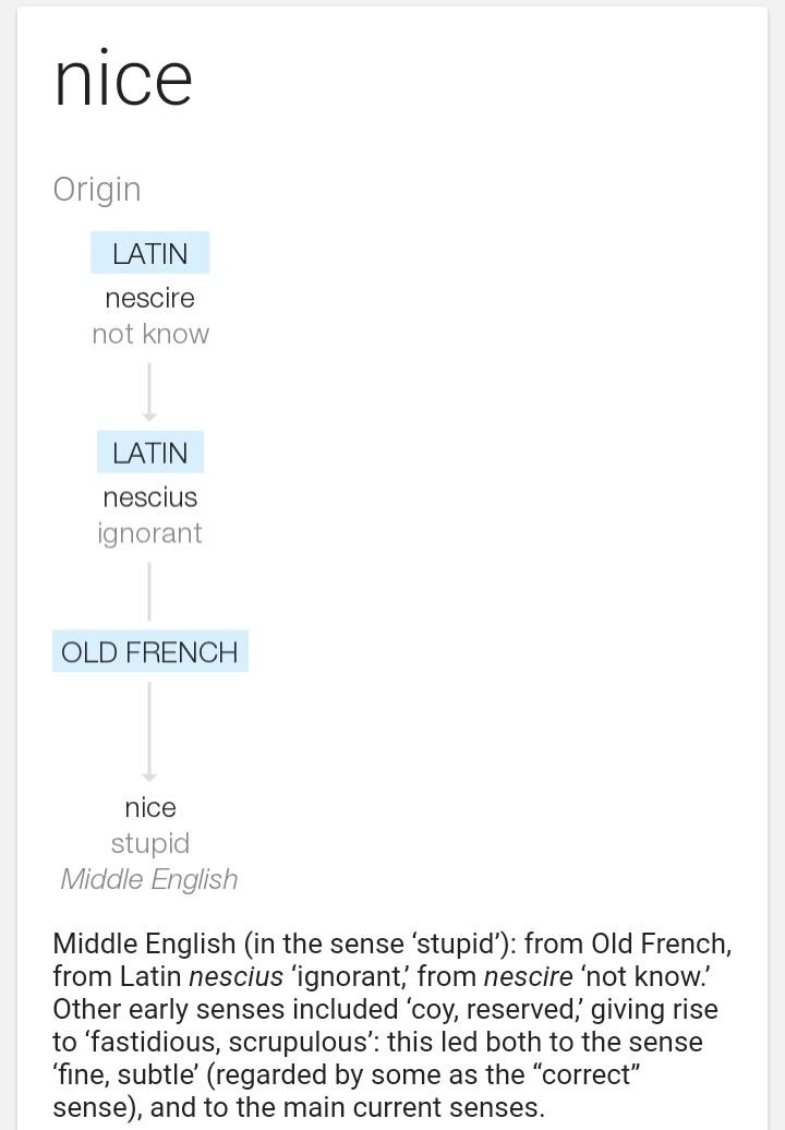 The etymology of nice. r/niceguys