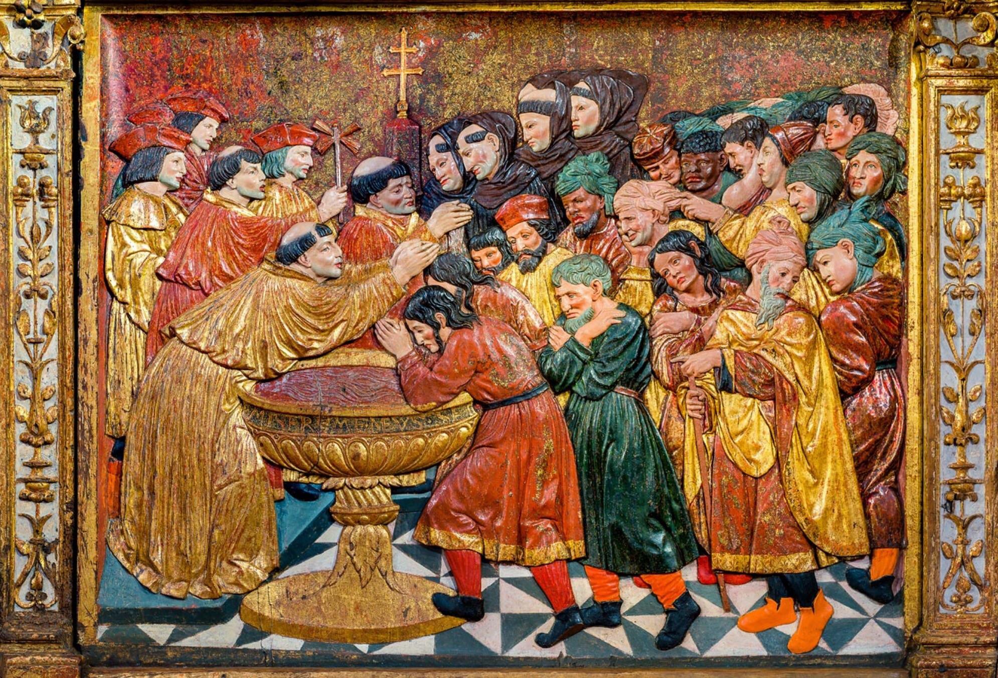 “The Baptism of the Moors after the Conquest of Granada.” relief by