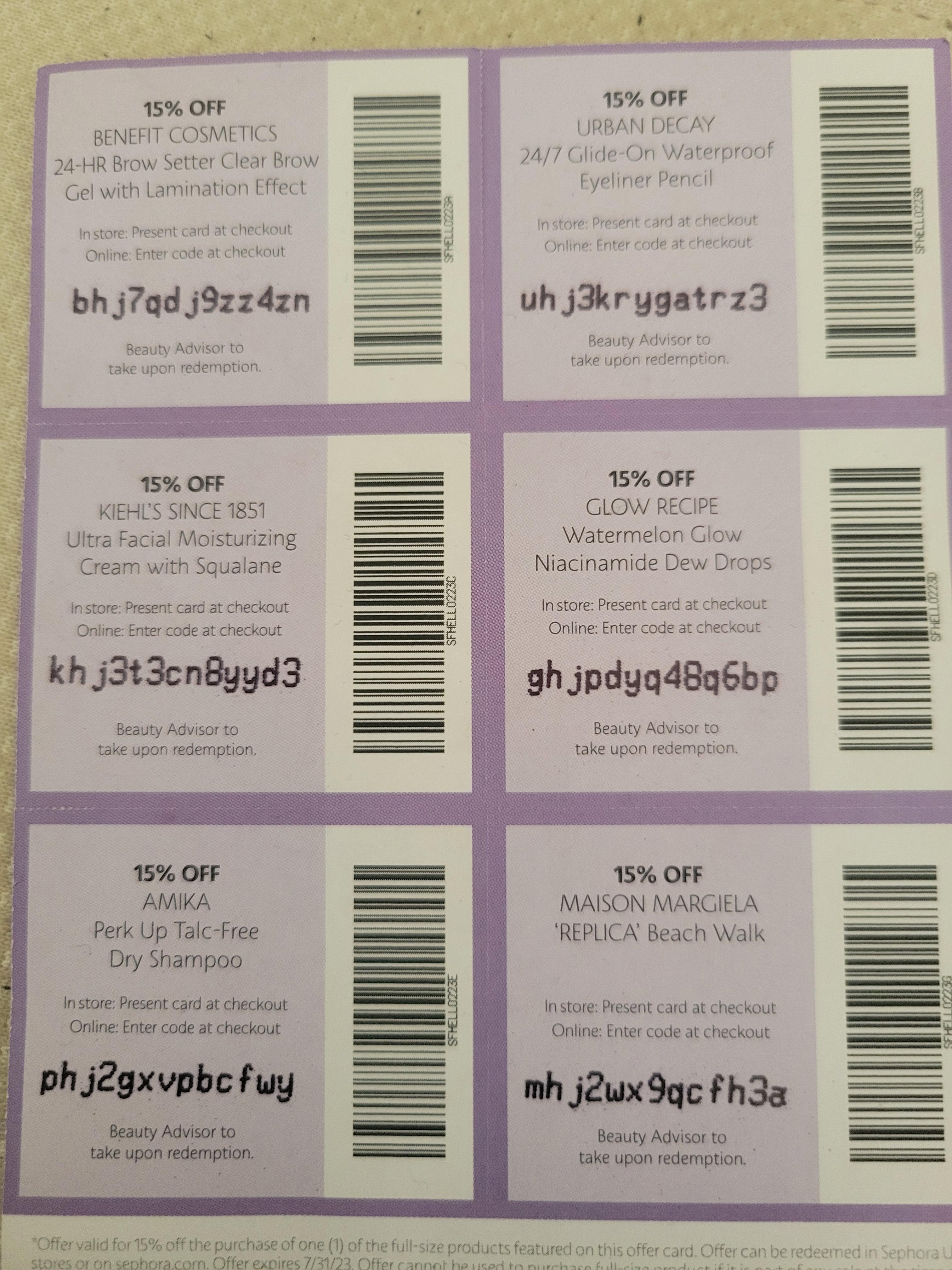 sephora codes r/Sephora