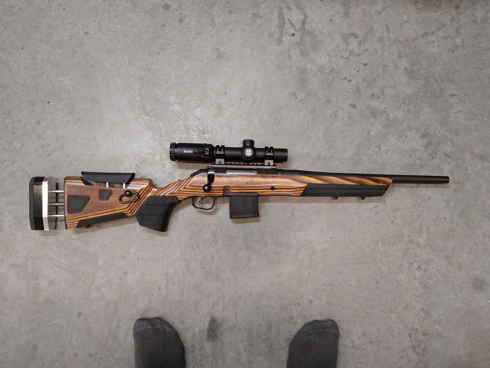 New Ruger American Ranch with Boyds AtOne stock. Just finished the