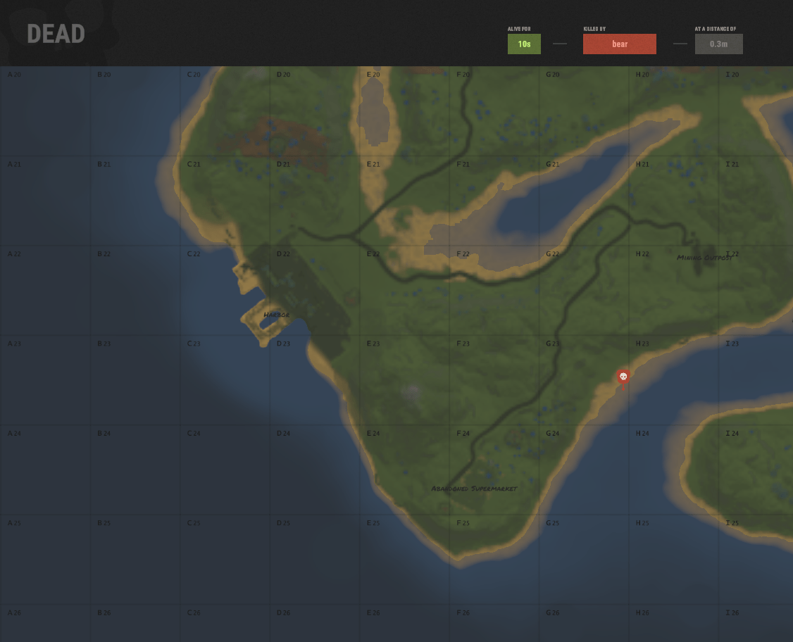 Great first experience with the new death screen r/playrust