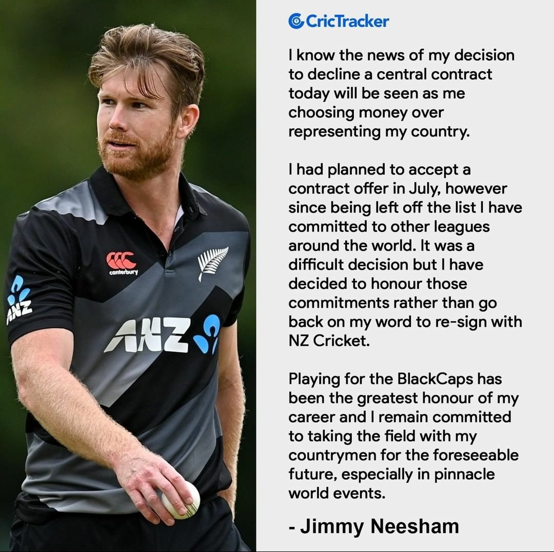 Jimmy Neesham gave clarification about turning down the New Zealand