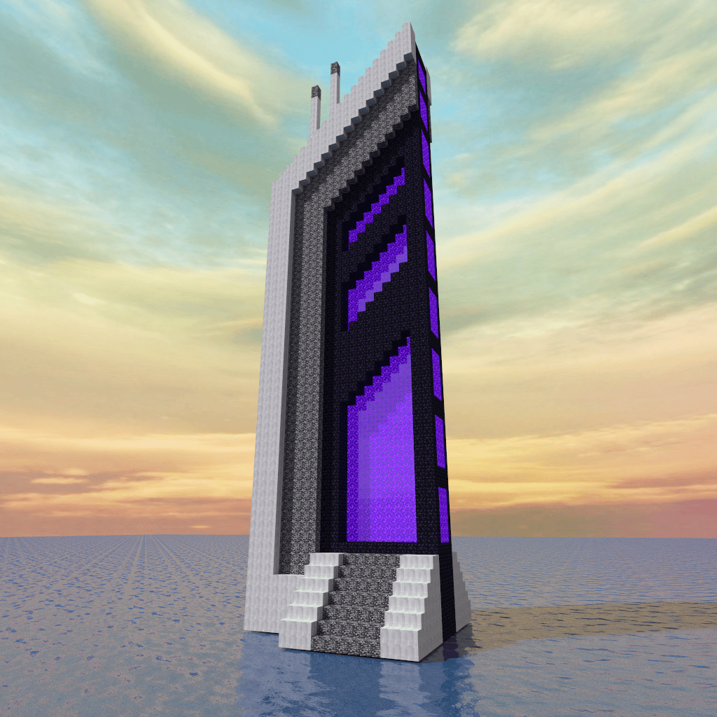 i made a futuristic nether portal Minecraft