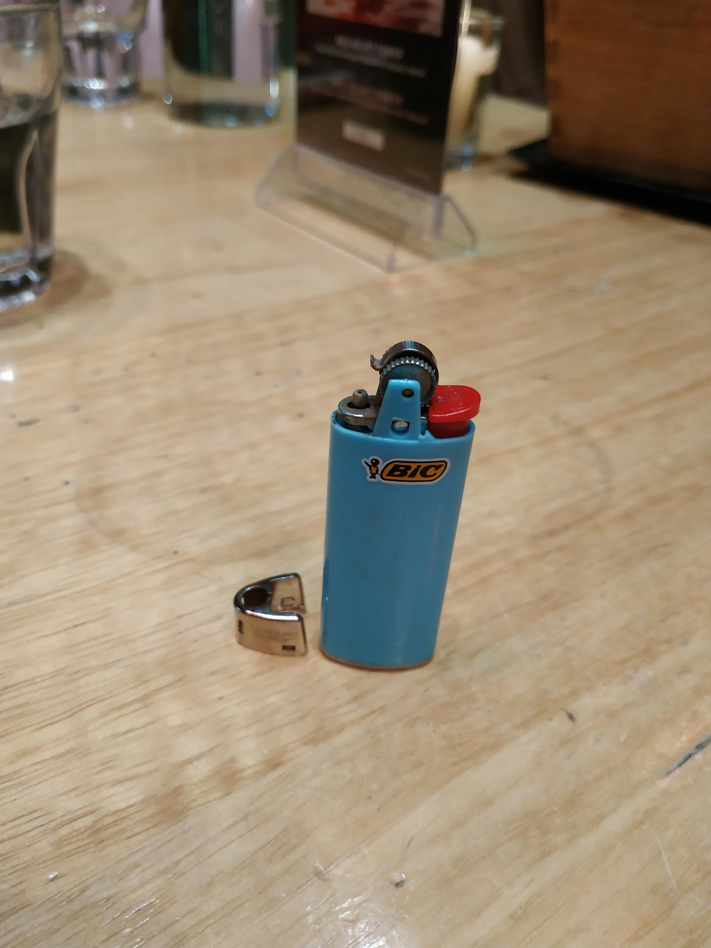 Is your BIC lighter out of gas ? remove the cover for an extra use. r