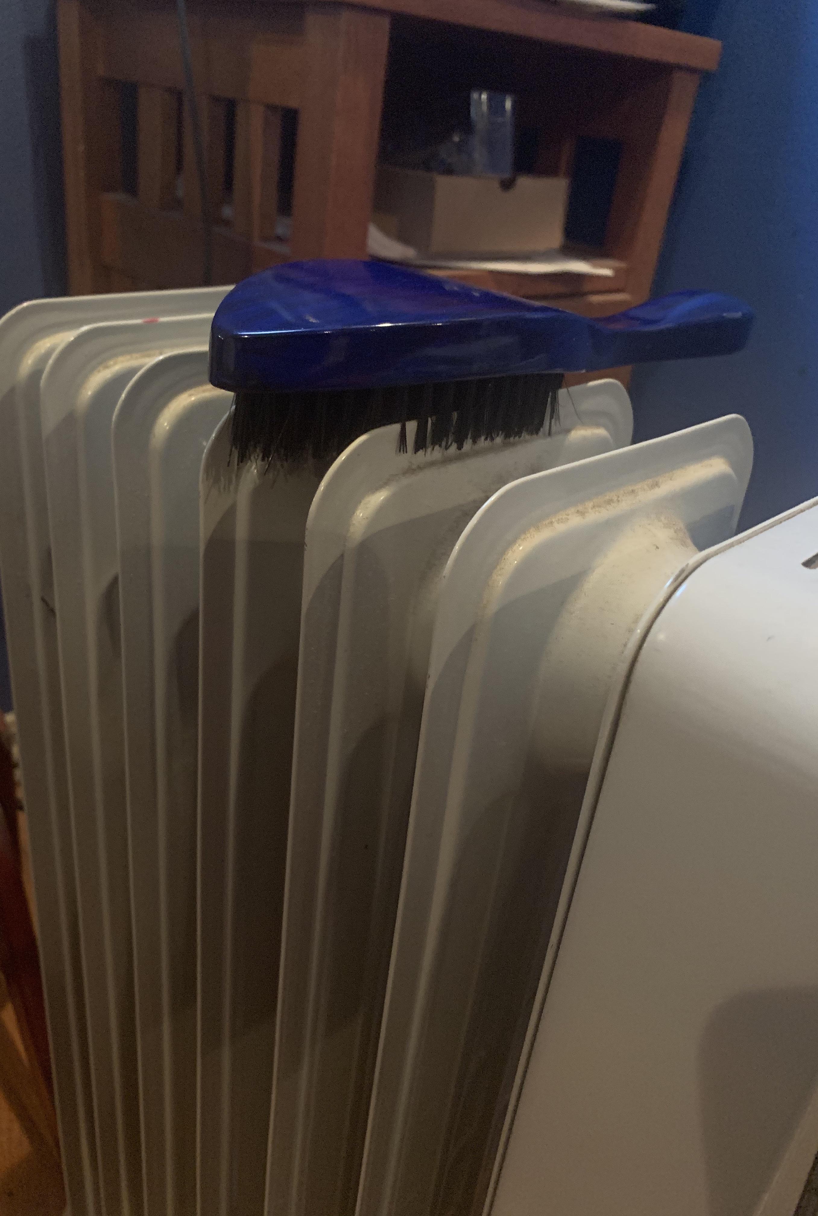 using a space heater to dry my brush after using the AG wash method is