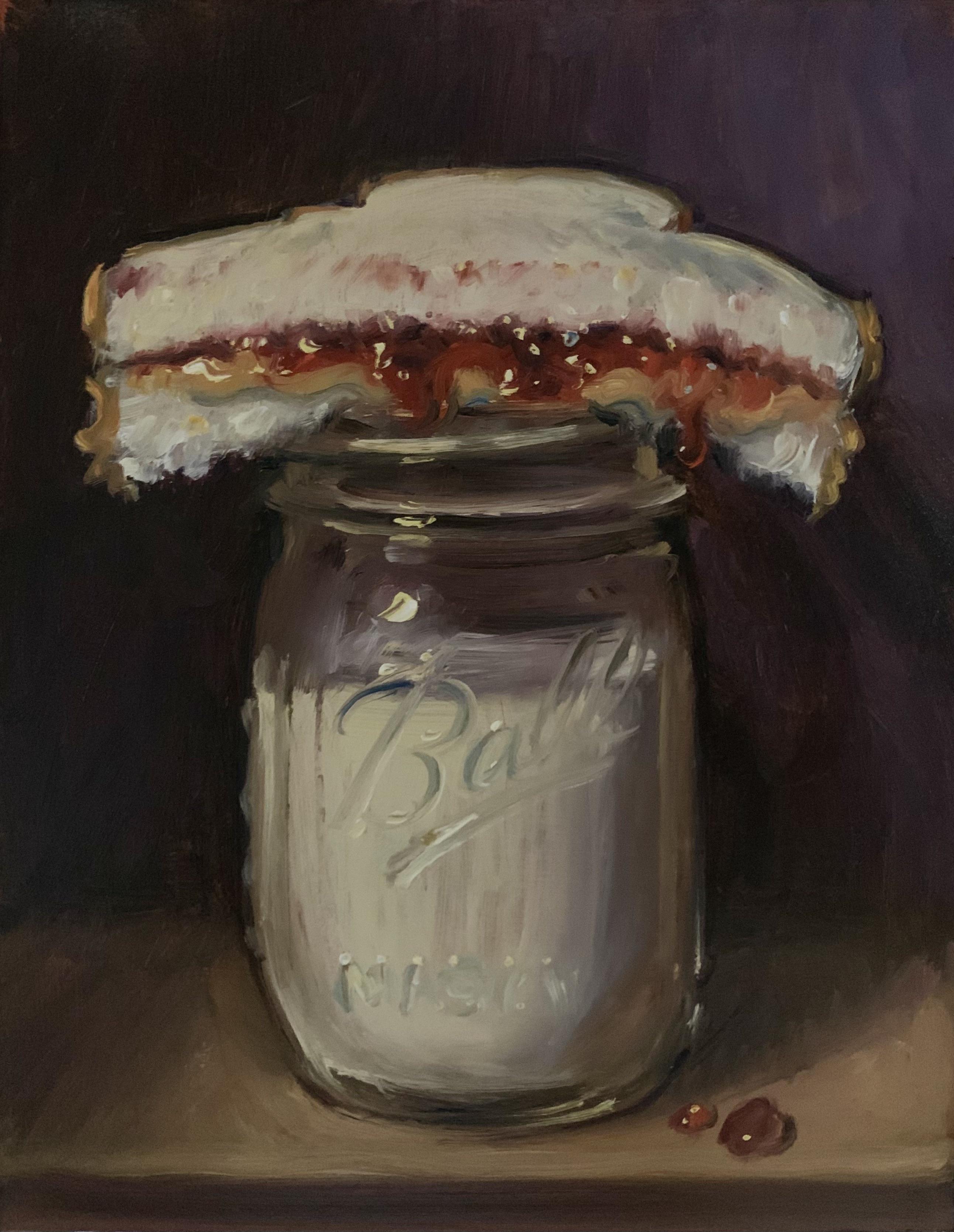 PBJ & Jar of Milk Oil painting by me r/mostrepostedposts