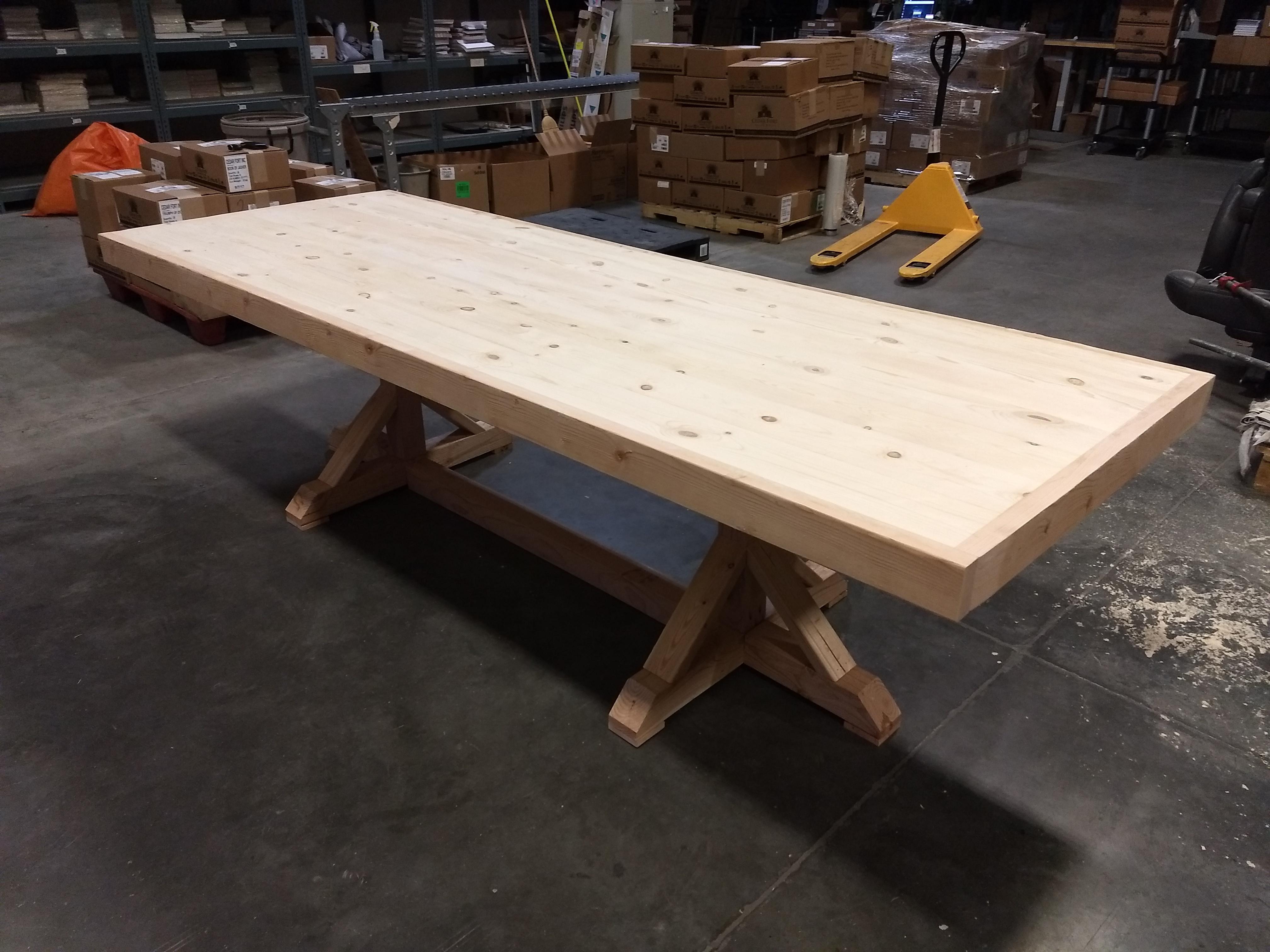 Wood Table Top Home Depot My first LONG table made from home depot pine. woodworking