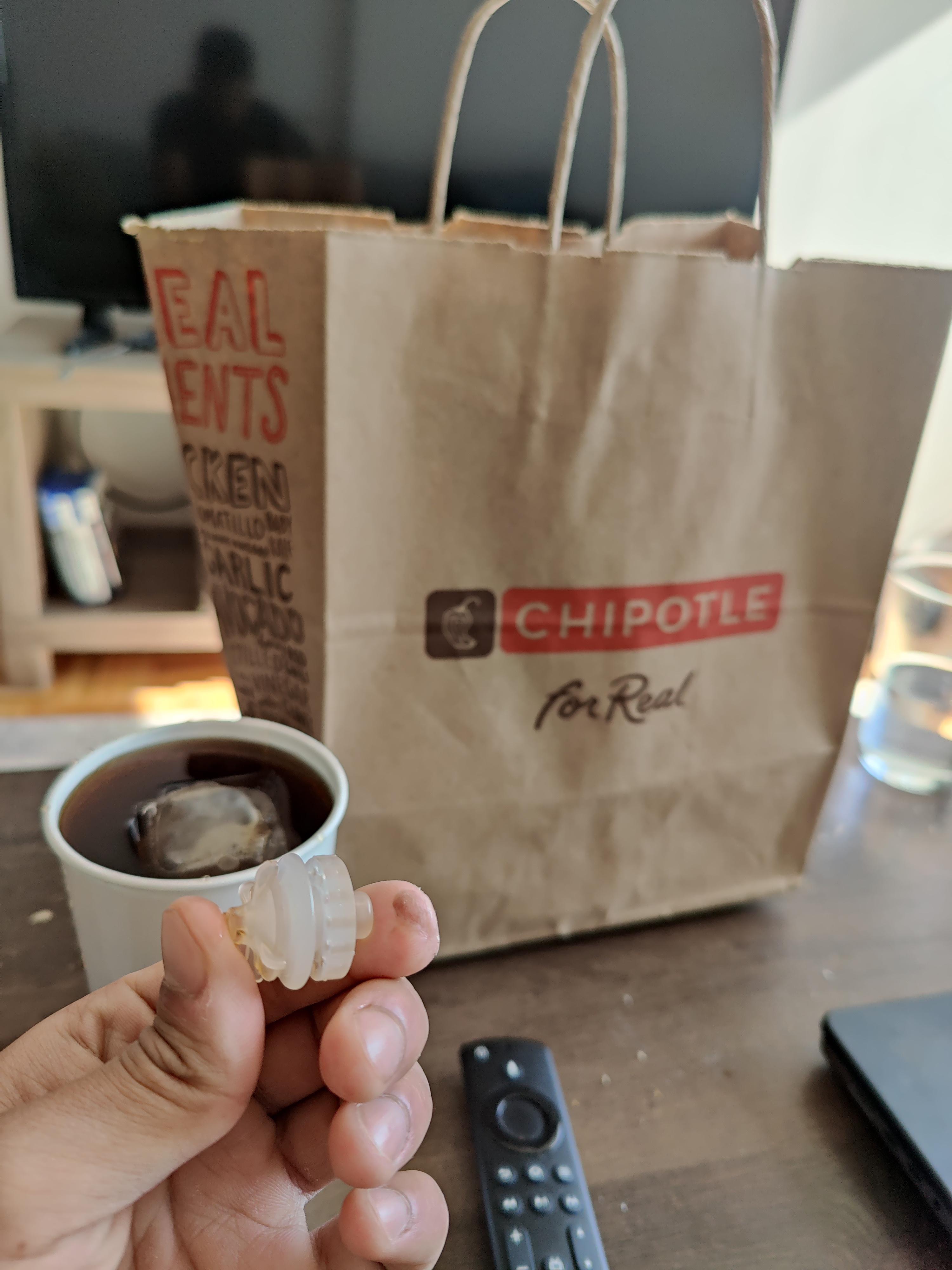 A part of the soda fountain literally fell into my drink r/Chipotle