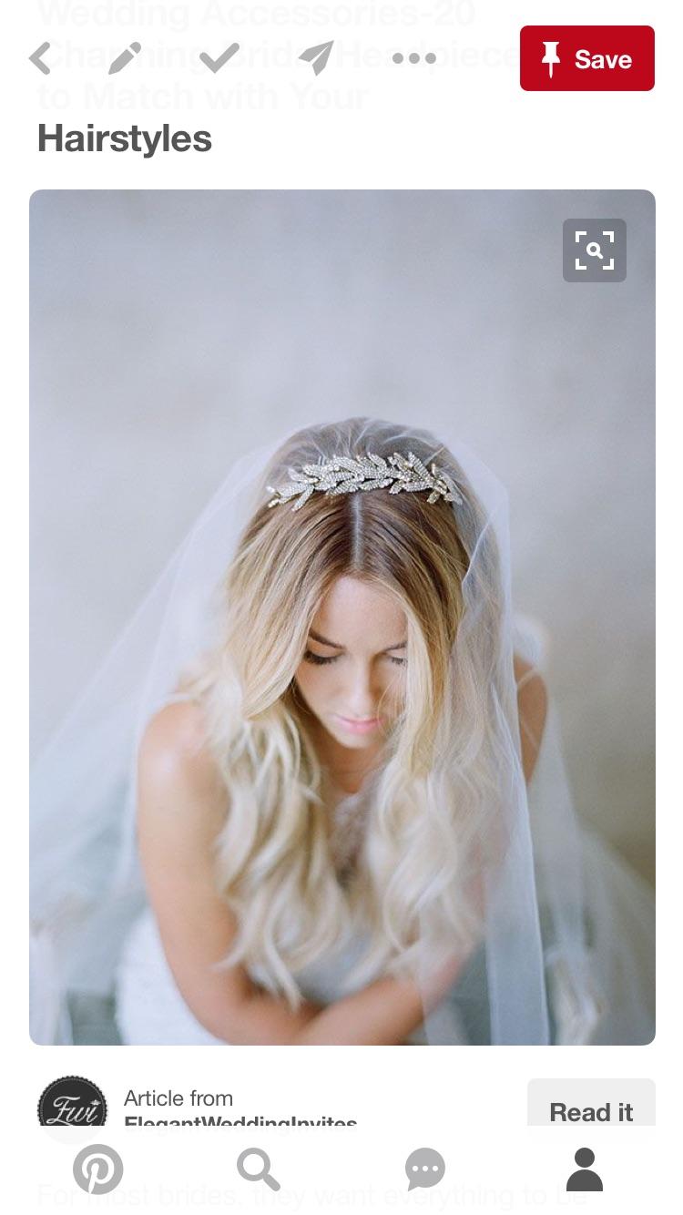 Help me find a wedding headband with a veil attached to the top? r
