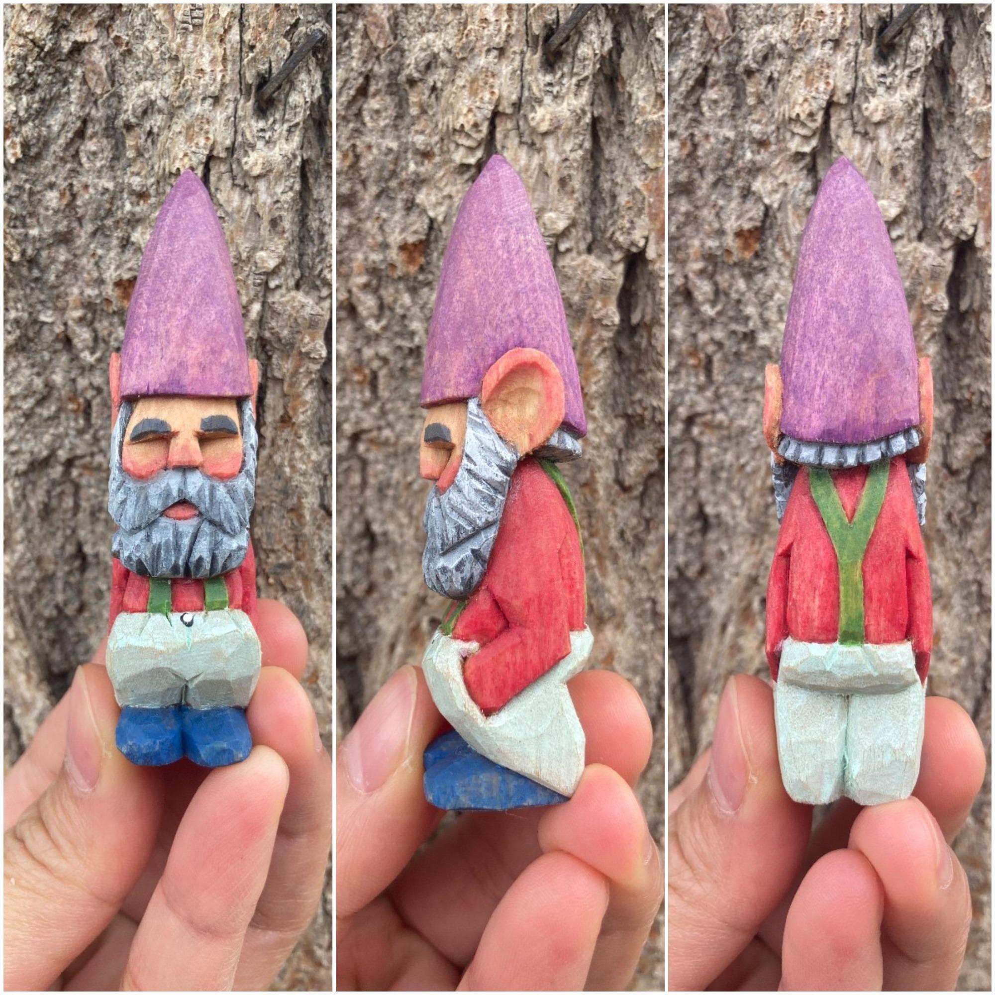 I enjoyed carving and painting this little gnome fella. r/crafts