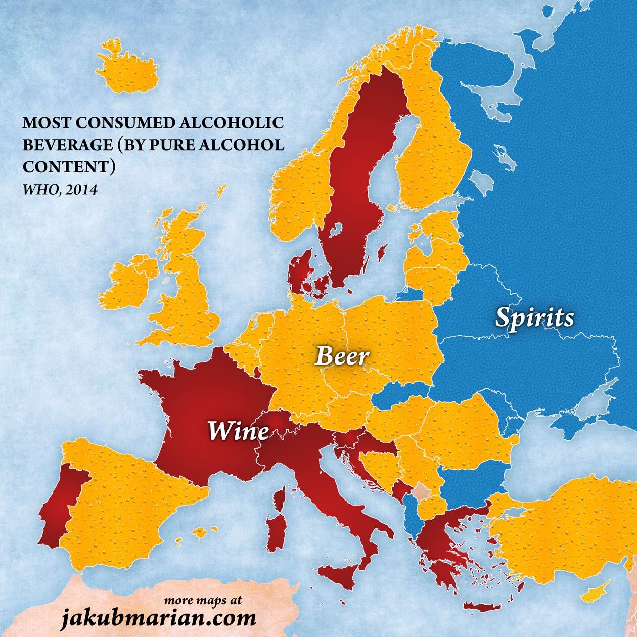 Most consumed alcohol beverage in European countries r/europe
