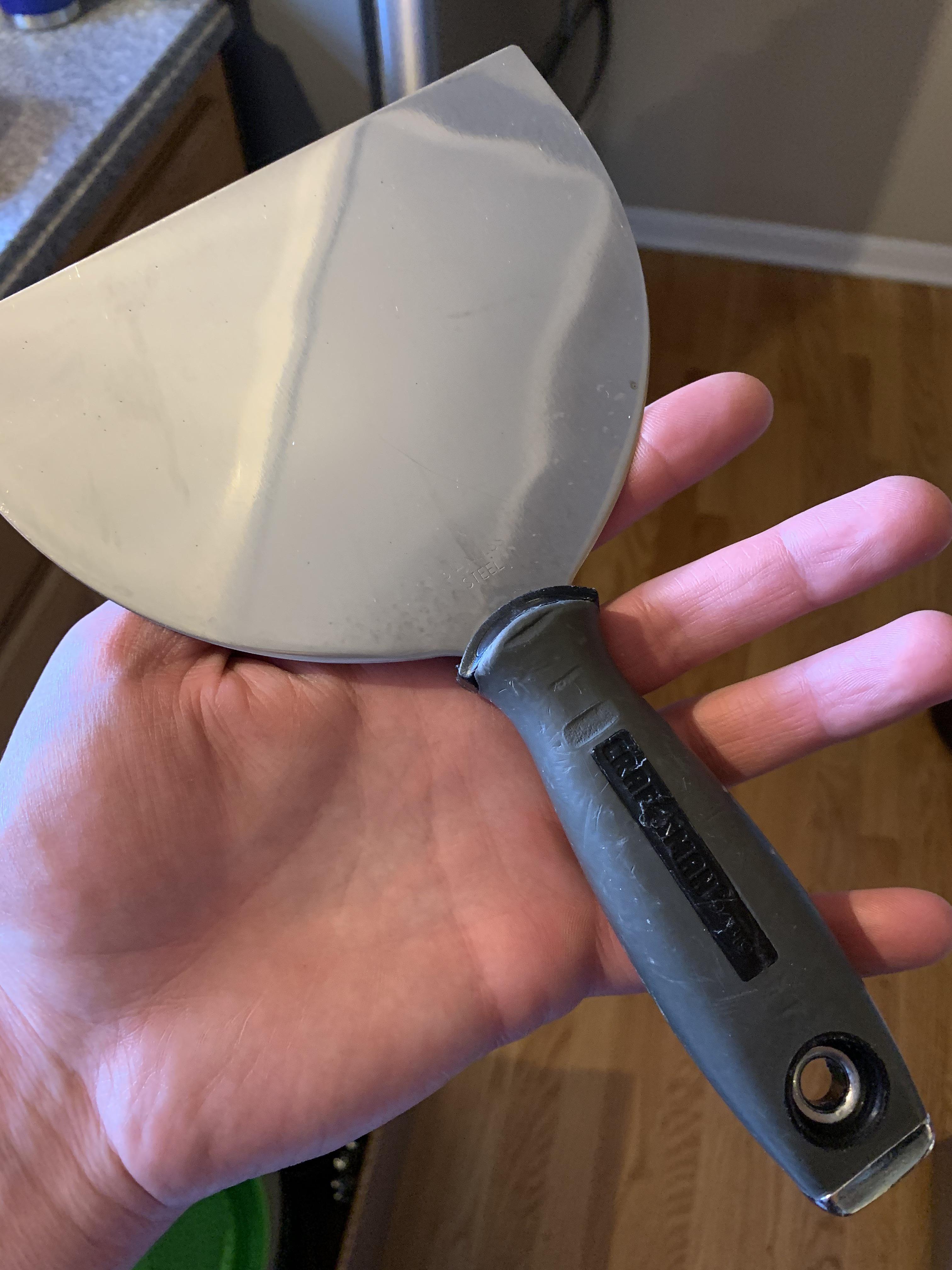 I’ve been using this stainless Craftsman knife as a spatula for my big