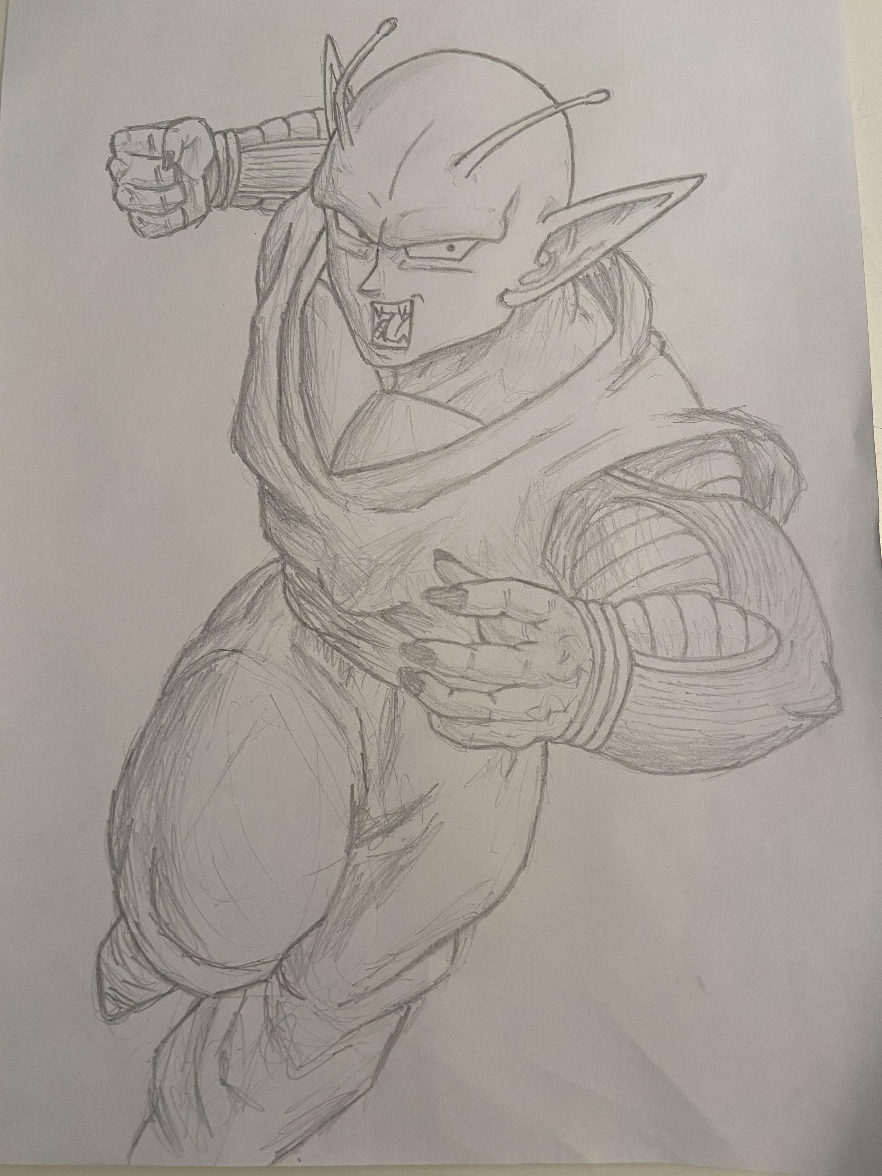 Piccolo Drawing, I only have a pencil so apologies for a lack of colour