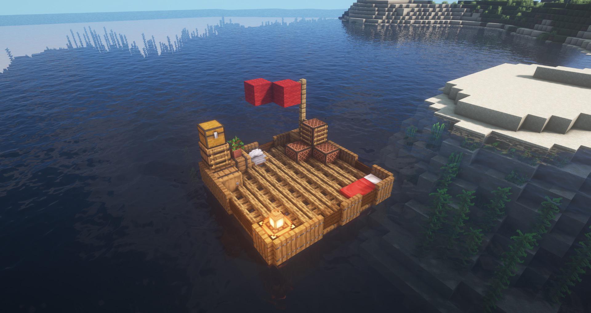 A little raft! r/Minecraft
