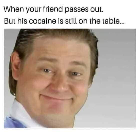Howd he fall asleep? cocaine