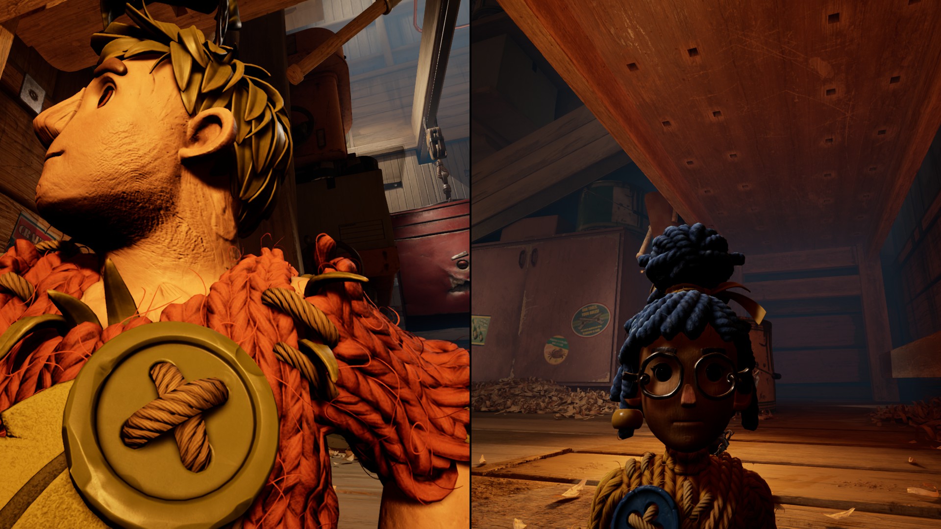 [It Takes Two (2021)] The left character, Cody, is made from clay, and