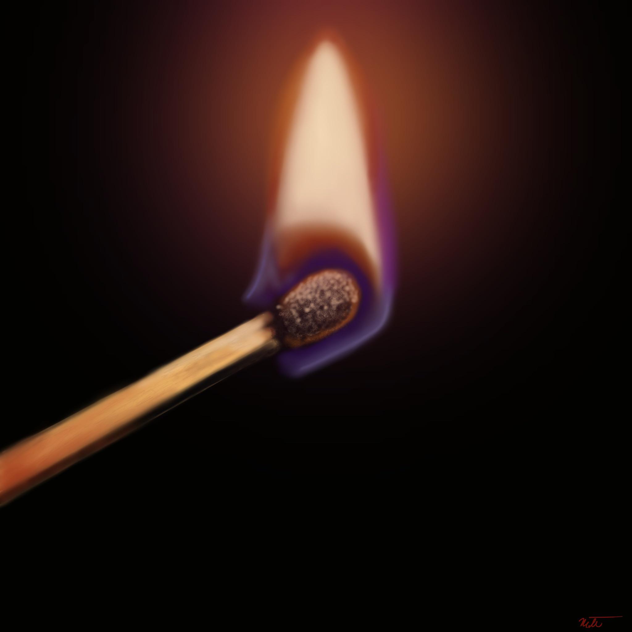 Lit match. Drawn with Procreate. : r/learntodraw