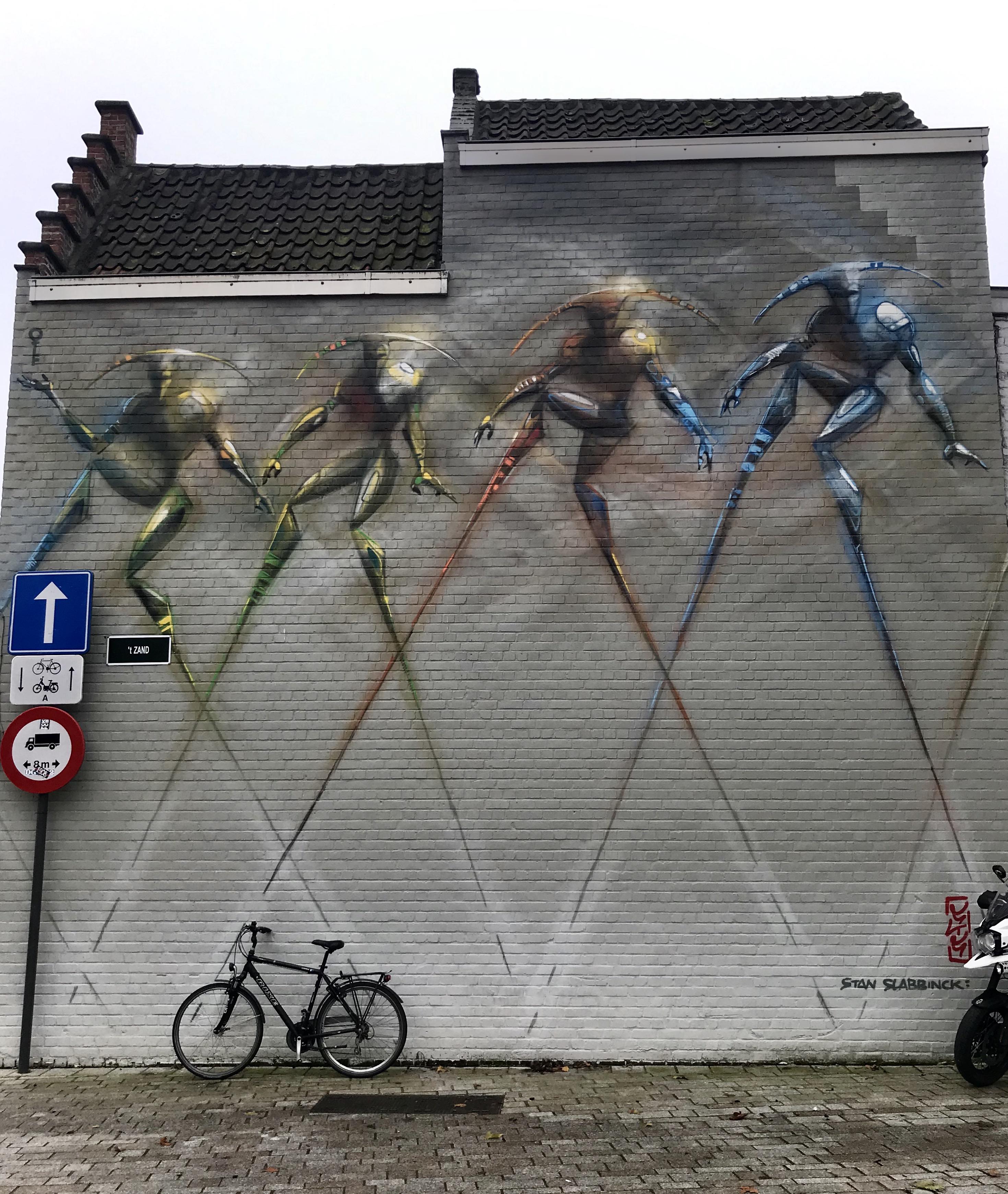 Amazing street art in Bruges, Belgium (Artist Stan Slabbinck) r/pics