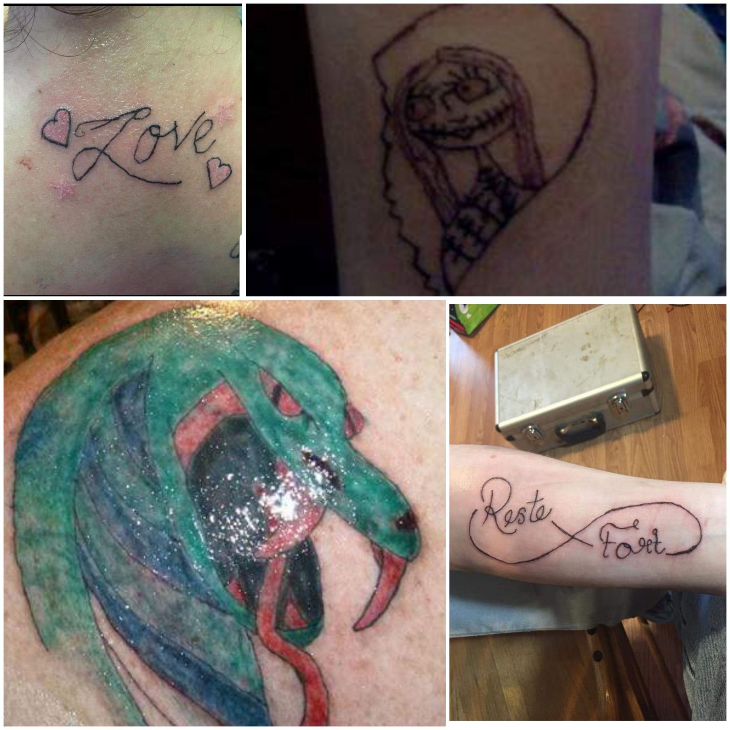 Home tattoo "artist" on Facebook, just a few gems for you. r/badtattoos