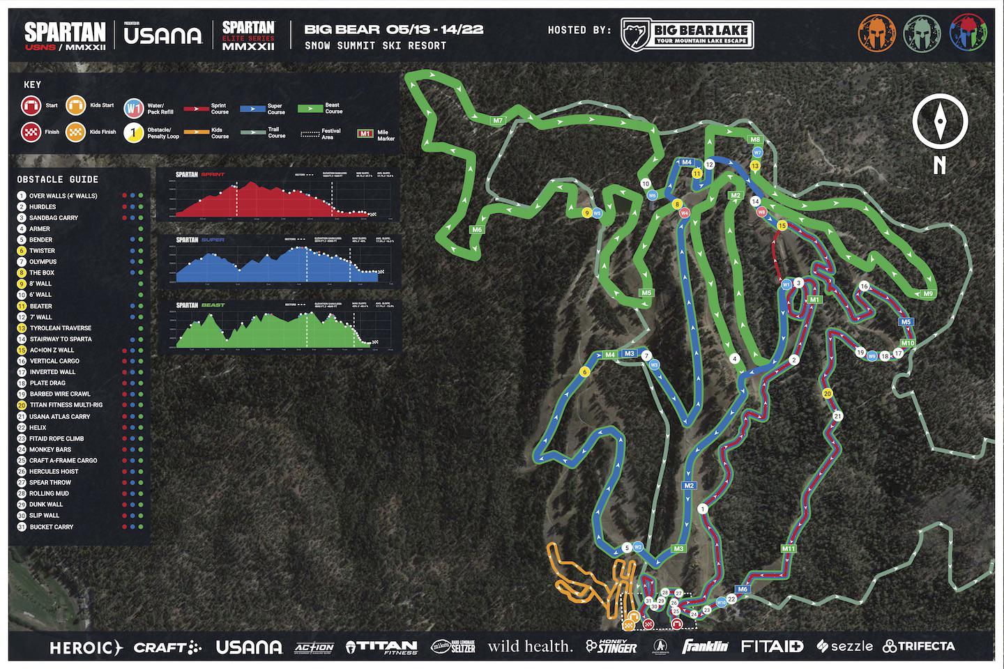 Big Bear, CA Trifecta Weekend Map r/spartanrace