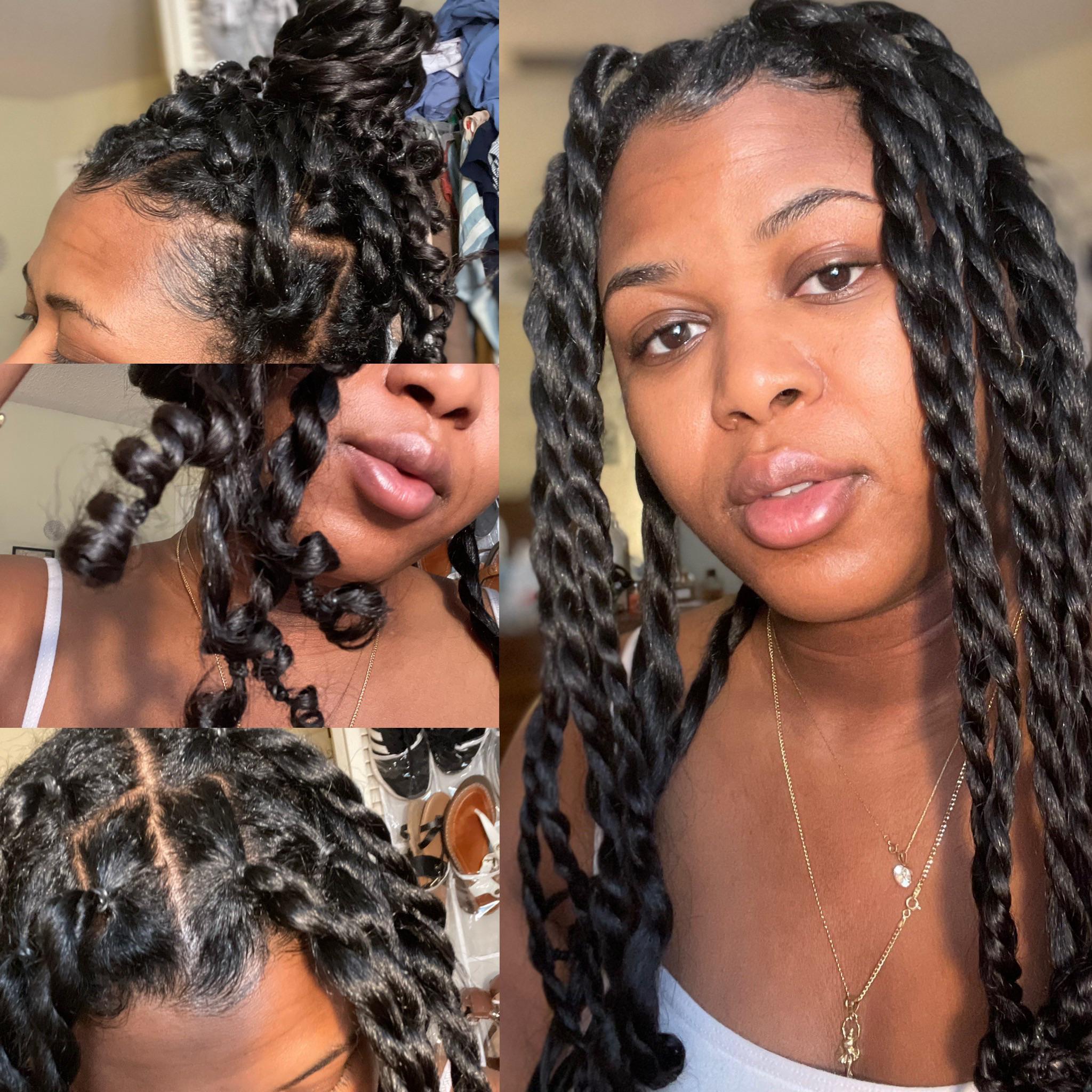 Rope twists w/my own hair. I usually wear it straight, but I love how