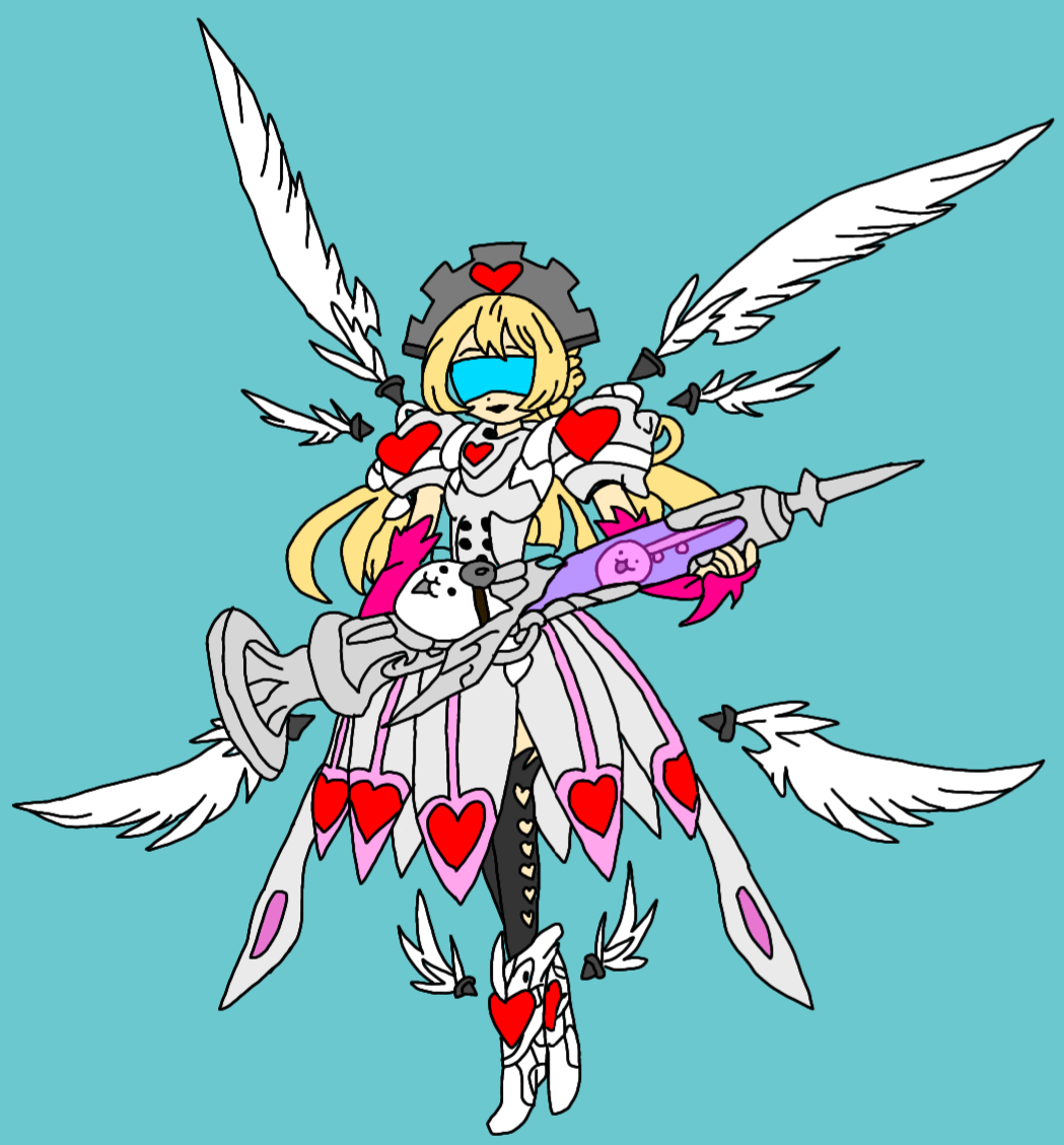 [Fanmade] My take on a colored Heartful Nurse Cat r/battlecats