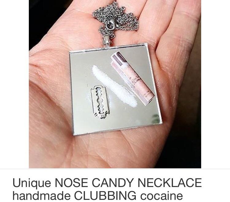 “Nose Candy” necklace r/trashy